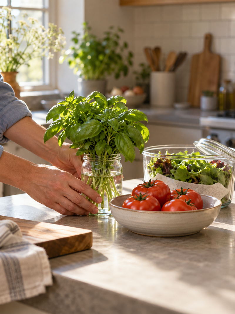 How to Store Fresh Herbs and Vegetables