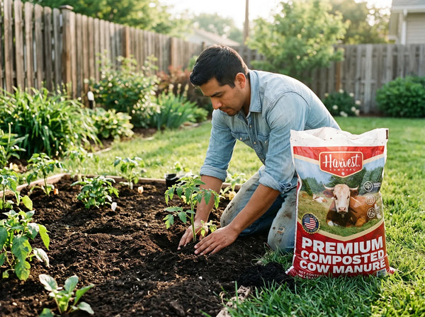 A backyard garden bed