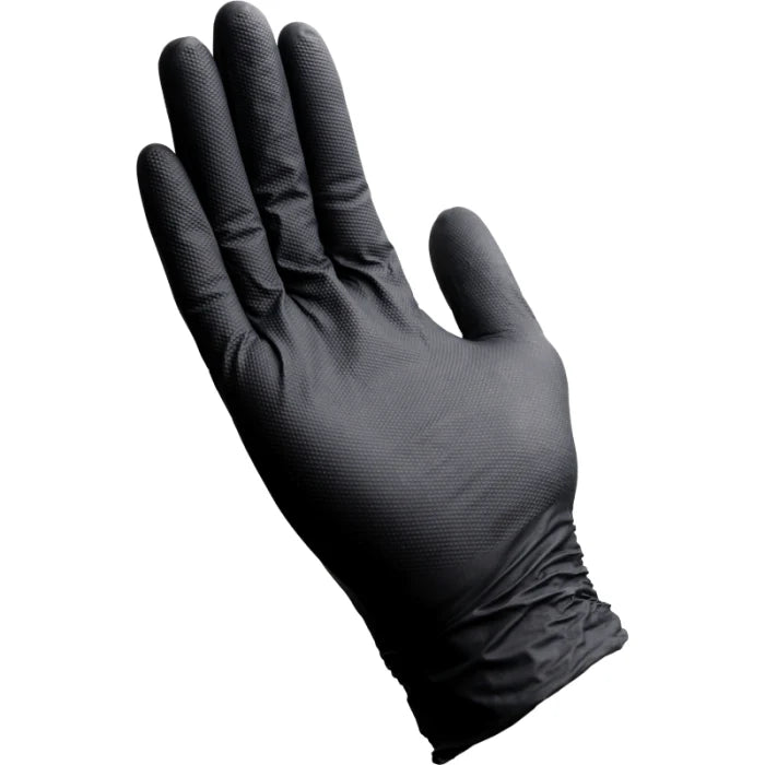 The Harvest Company 6 mil Heavy-Duty Micro Diamond Texture Nitrile Cleaning Gloves in Black 100-Count