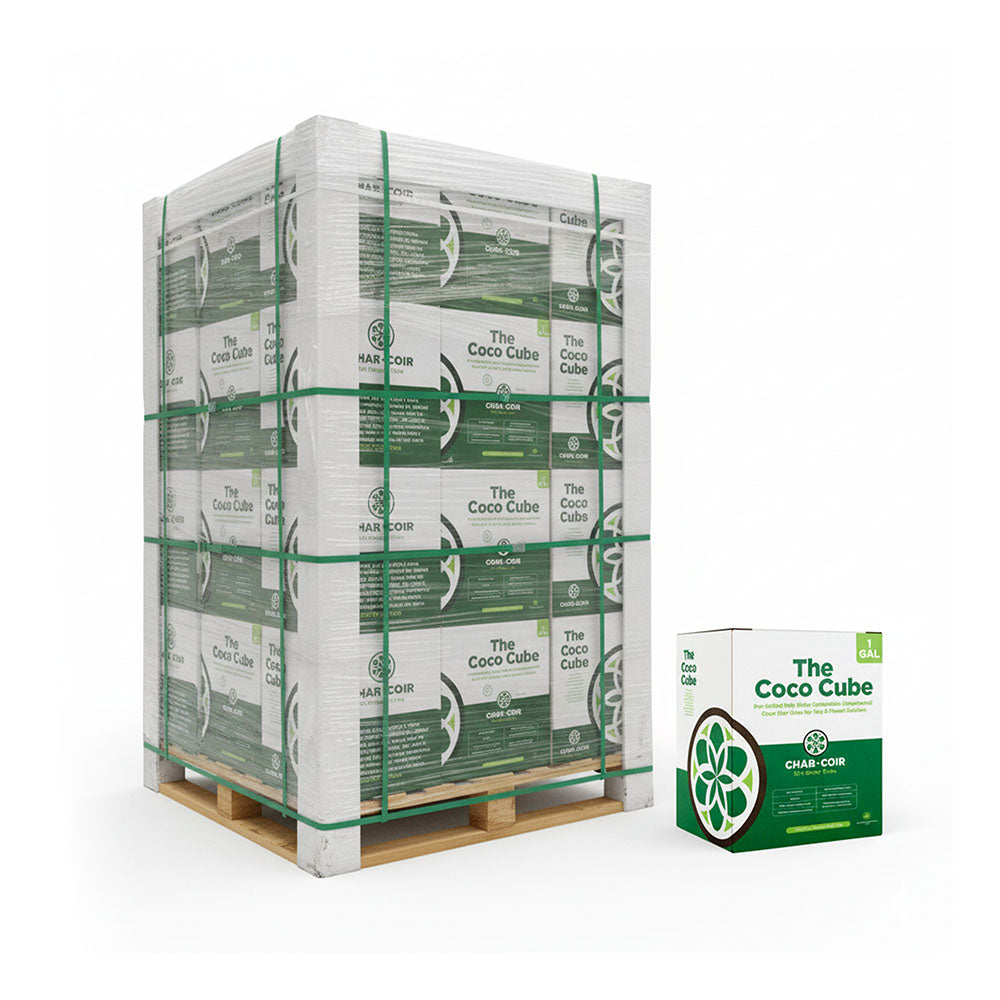 Char Coir - Coco Cube 1-Gal RHP Certified Compressed Coco Coir Growing Medium for Vegetative and Flowering Stages
