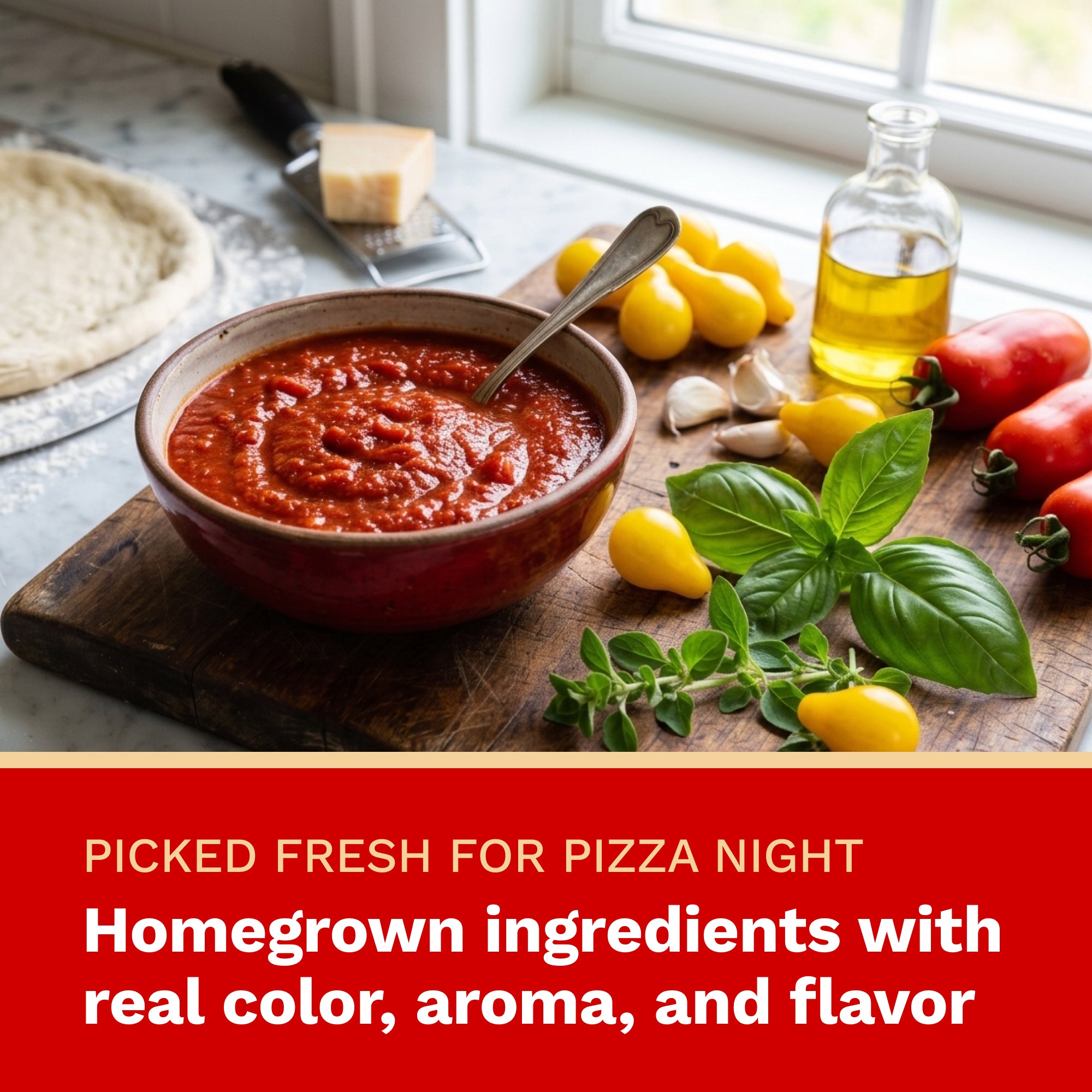 The Harvest Company Pizza Garden Seed Starting Kit | Organic Herb & Tomato Seeds with Humidity Dome, Heavy-Duty Tray & Char Coir Coco Coin Insert