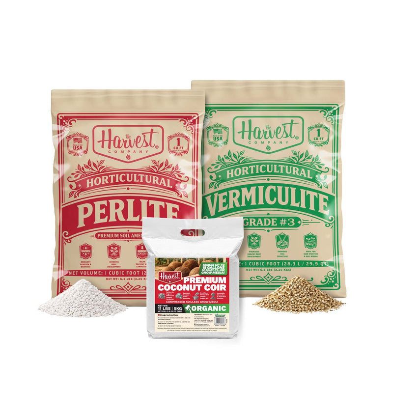 The Harvest Company 1 cu. ft. Perlite + 1 cu. ft. Vermiculite + 5 kg Coco Coir Grow Media Blend, Makes 128 qt. / 32 gal. / 4.4 cu. ft. (VCCBERPER1)