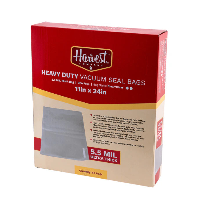 The Harvest Company 11 in x 24 in 5.5 mil Heavy Duty Precut Vacuum Seal Bags 50-Count