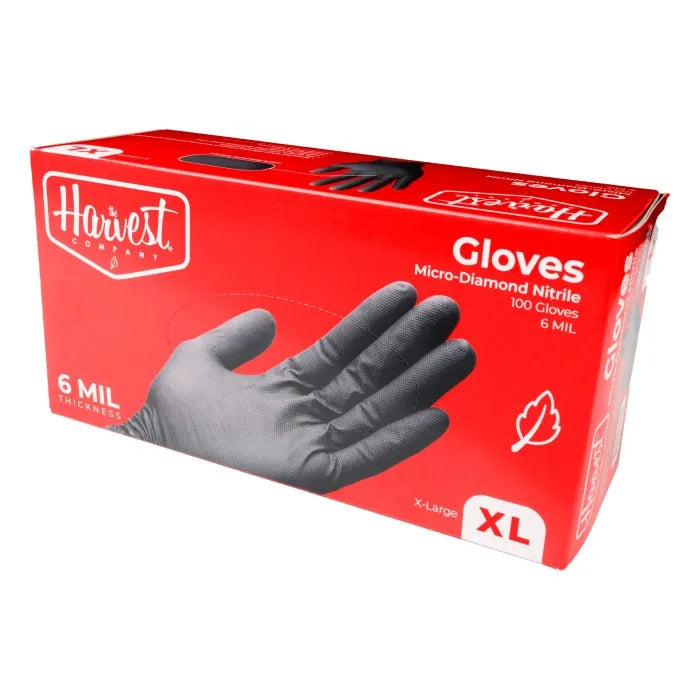 Box of Harvest gloves with a red label on a white background