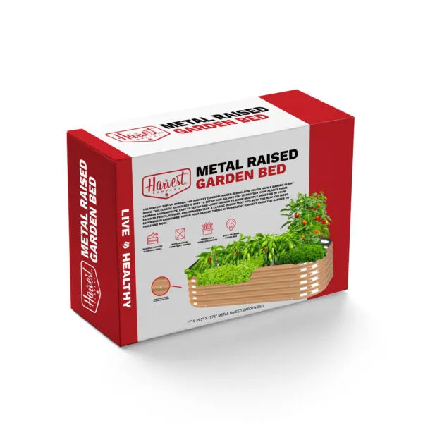 Box of Harvest Metal Raised Garden Bed on a white background