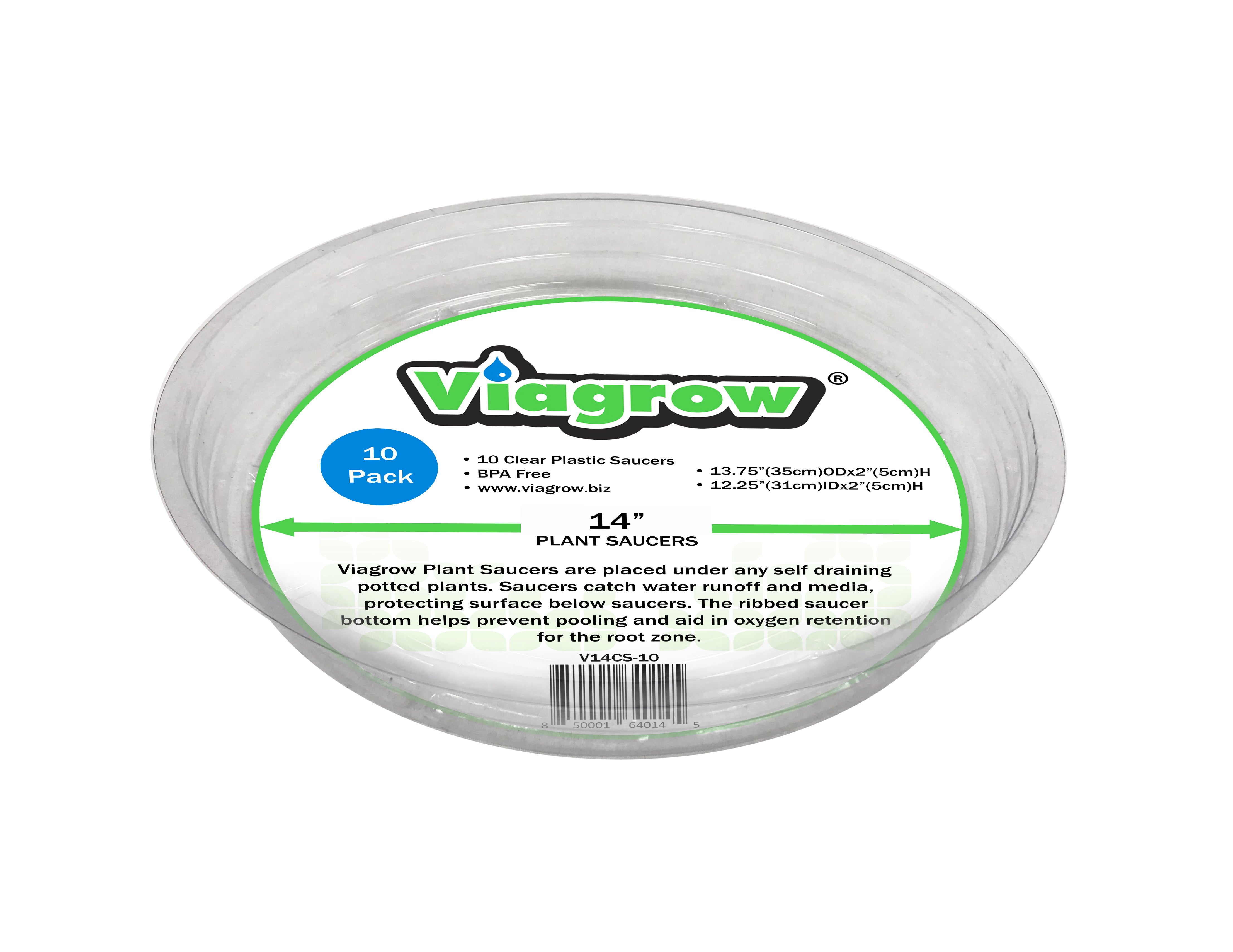 The Harvest Company Clear Plastic Round Saucer Waterproof Indoor/Outdoor Tray for Planters and Pots (Pack)