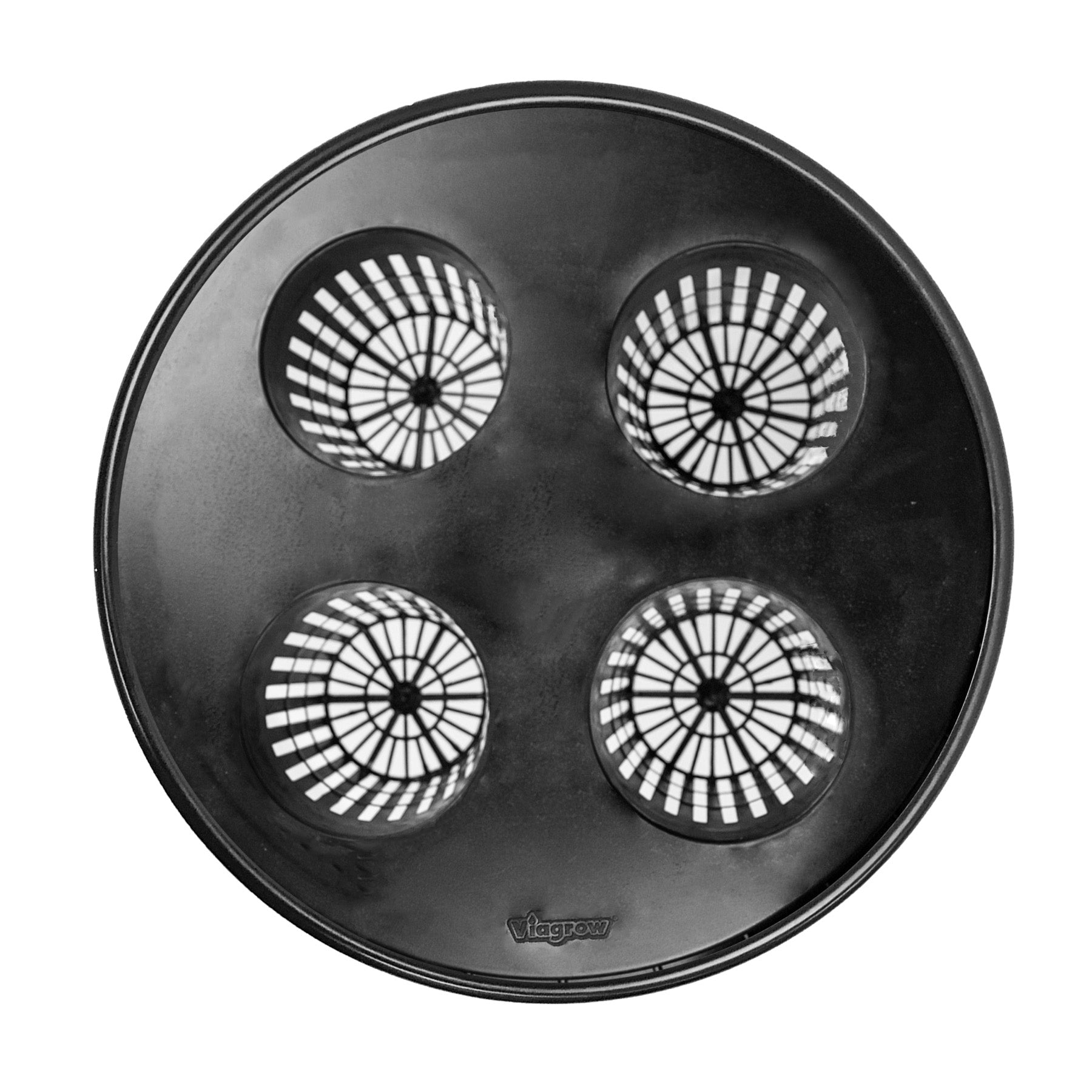 The Harvest Company DWC Hydroponic Veg Lid with 3 in. Net Pots x 4 – Fits 3.5 & 5 Gal. Buckets, Black Mesh Pot Lid (5-Pack) 12-Case