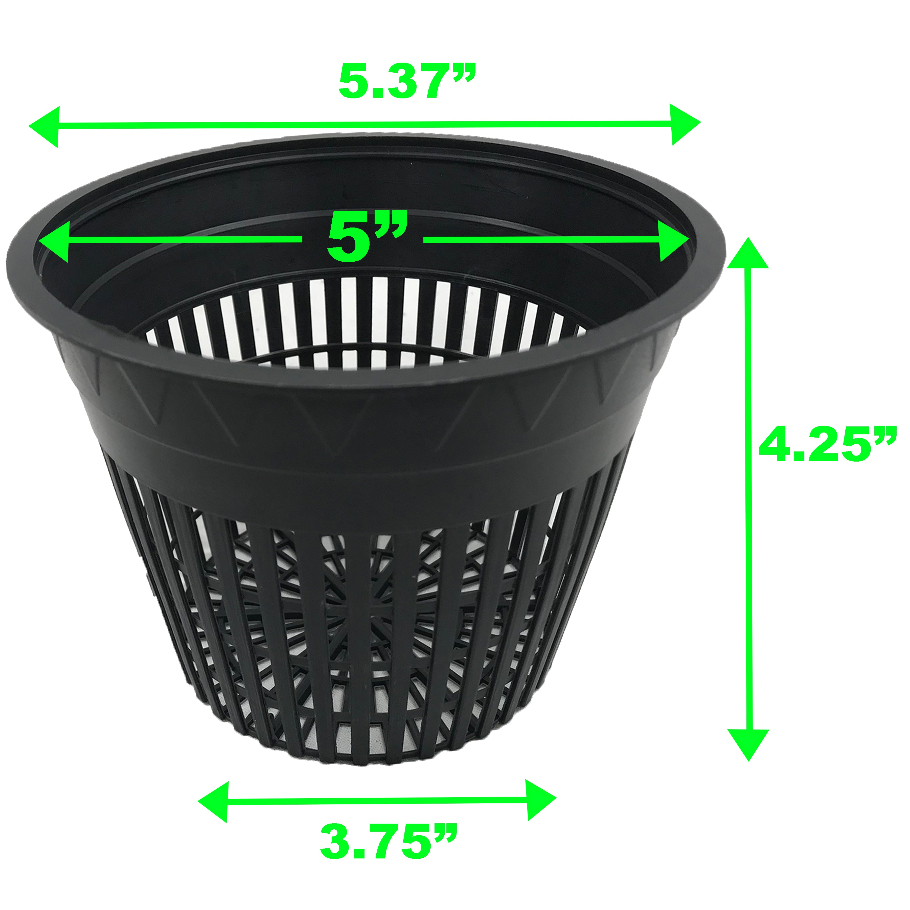 The Harvest Company Slotted Black Plastic Net Pots for Hydroponics and Soil Root Aeration and Drainage (Case)