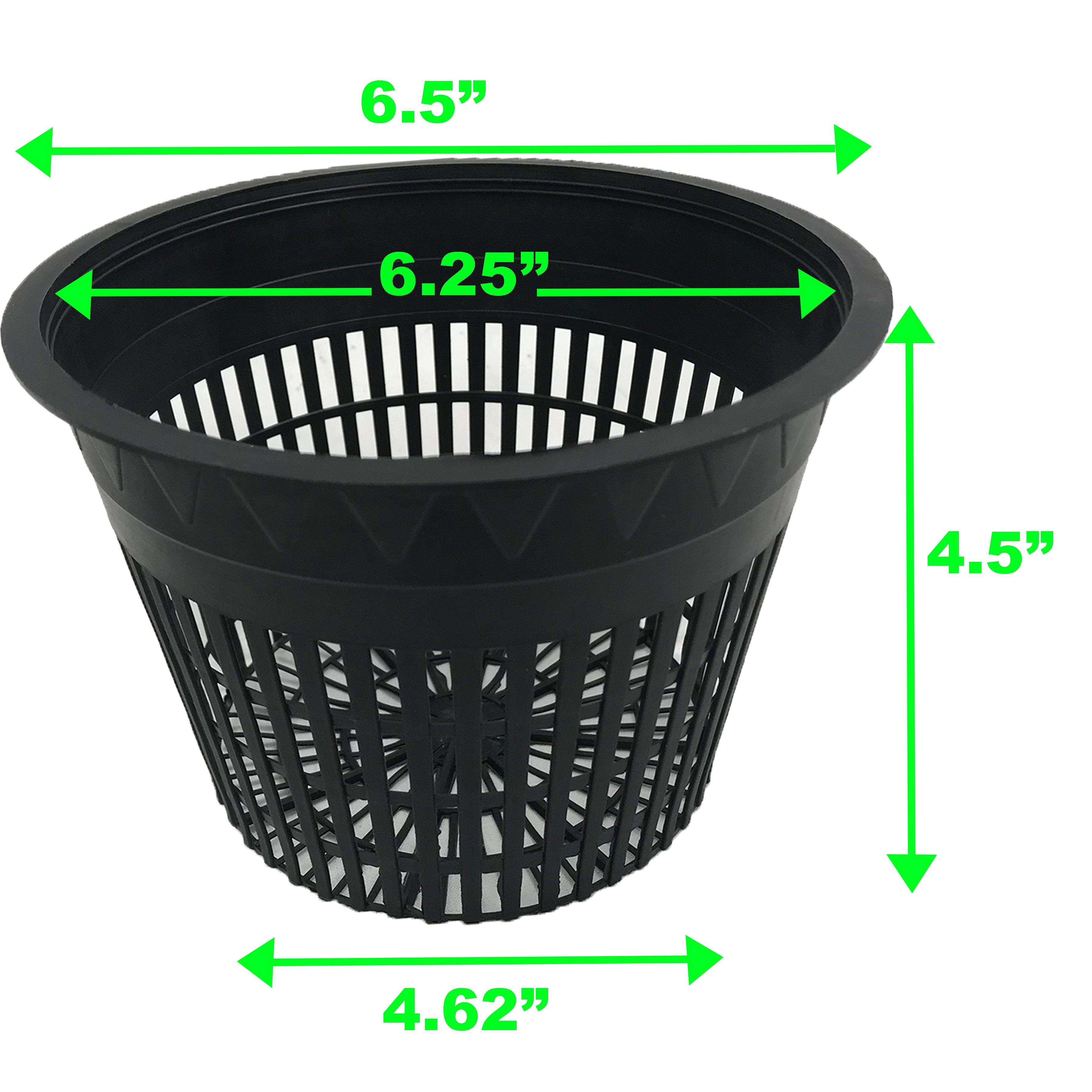 The Harvest Company Slotted Black Plastic Net Pots for Hydroponics and Soil Root Aeration and Drainage (Case)