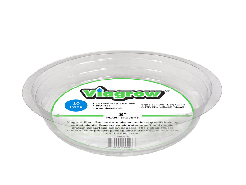 The Harvest Company Clear Plastic Round Saucer Waterproof Indoor/Outdoor Tray for Planters and Pots (Pack)