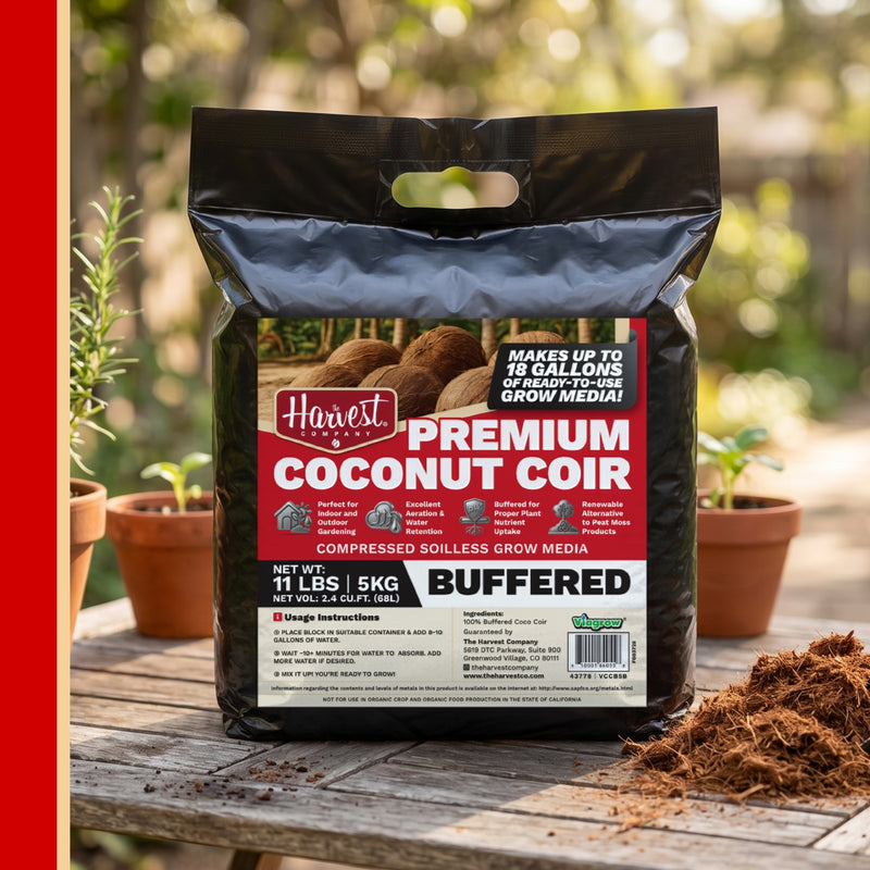 The Harvest Company 5 kg (11 lb.) Buffered Compressed Coconut Coir Premium Grow Media (Packs)