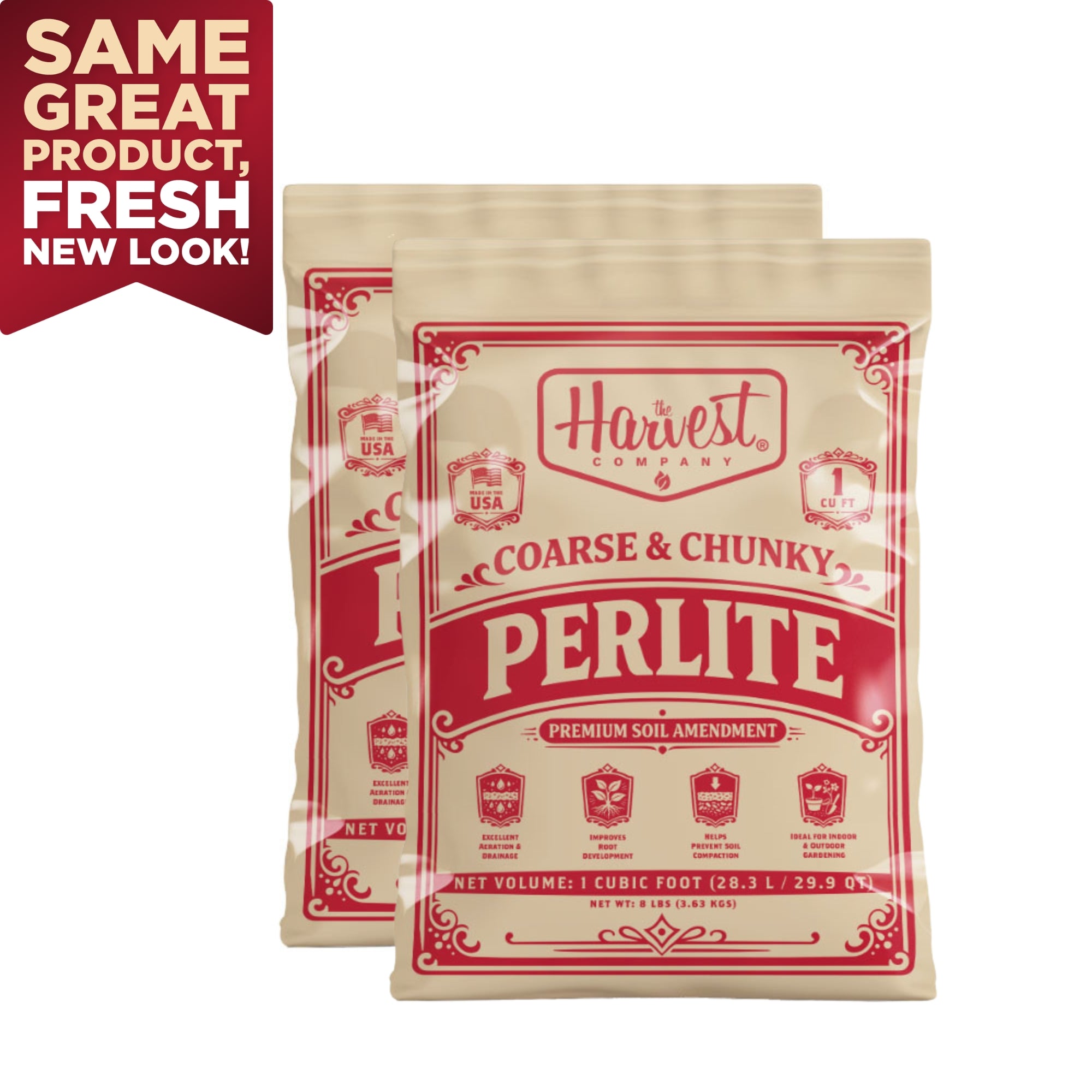 The Harvest Company Coarse Perlite Soil Amendment, 1 cu. ft., White Chunky Grade for Aeration