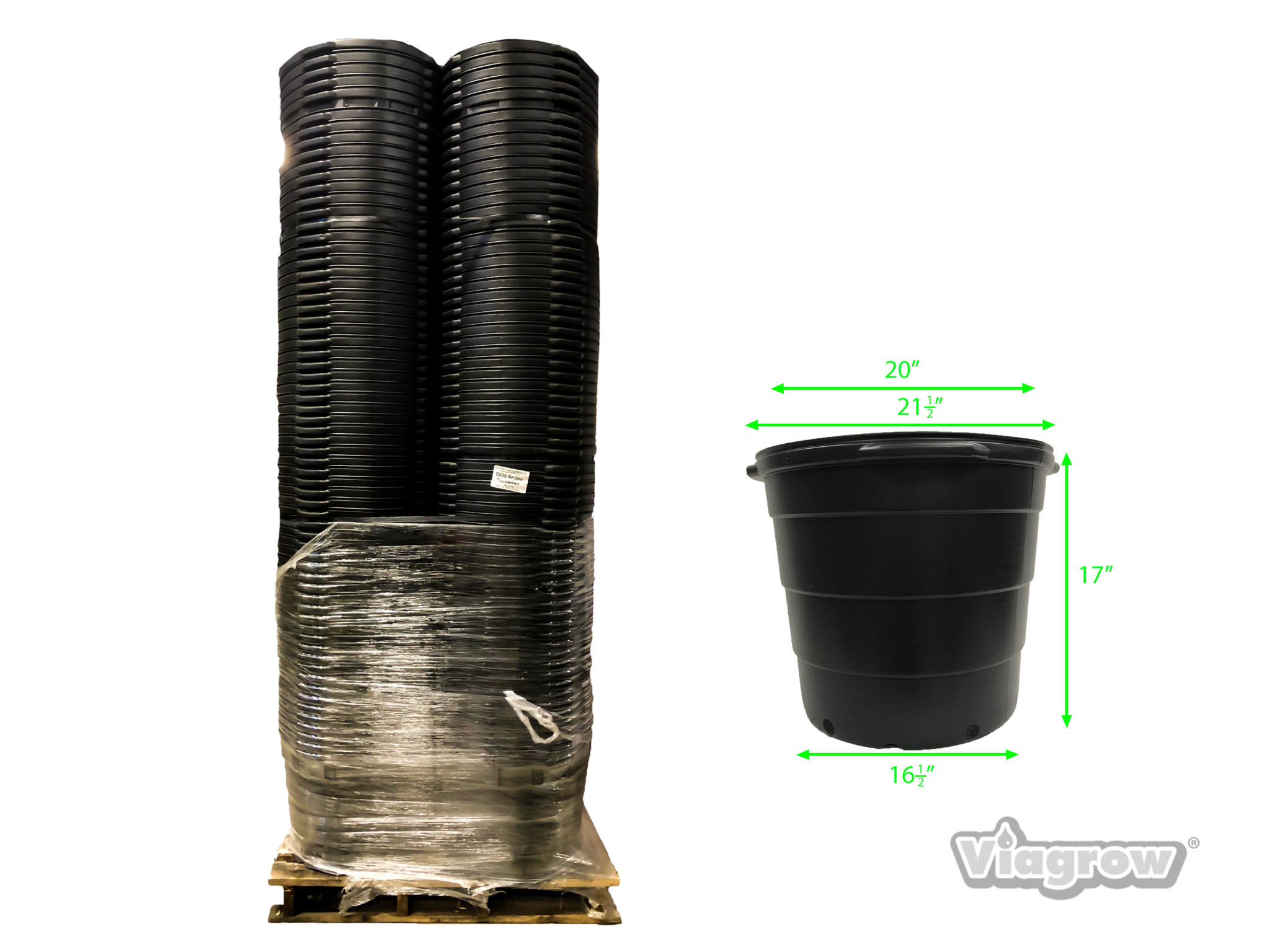 black plastic plant containers Viagrow 20-Gallon Round Nursery Garden Pots