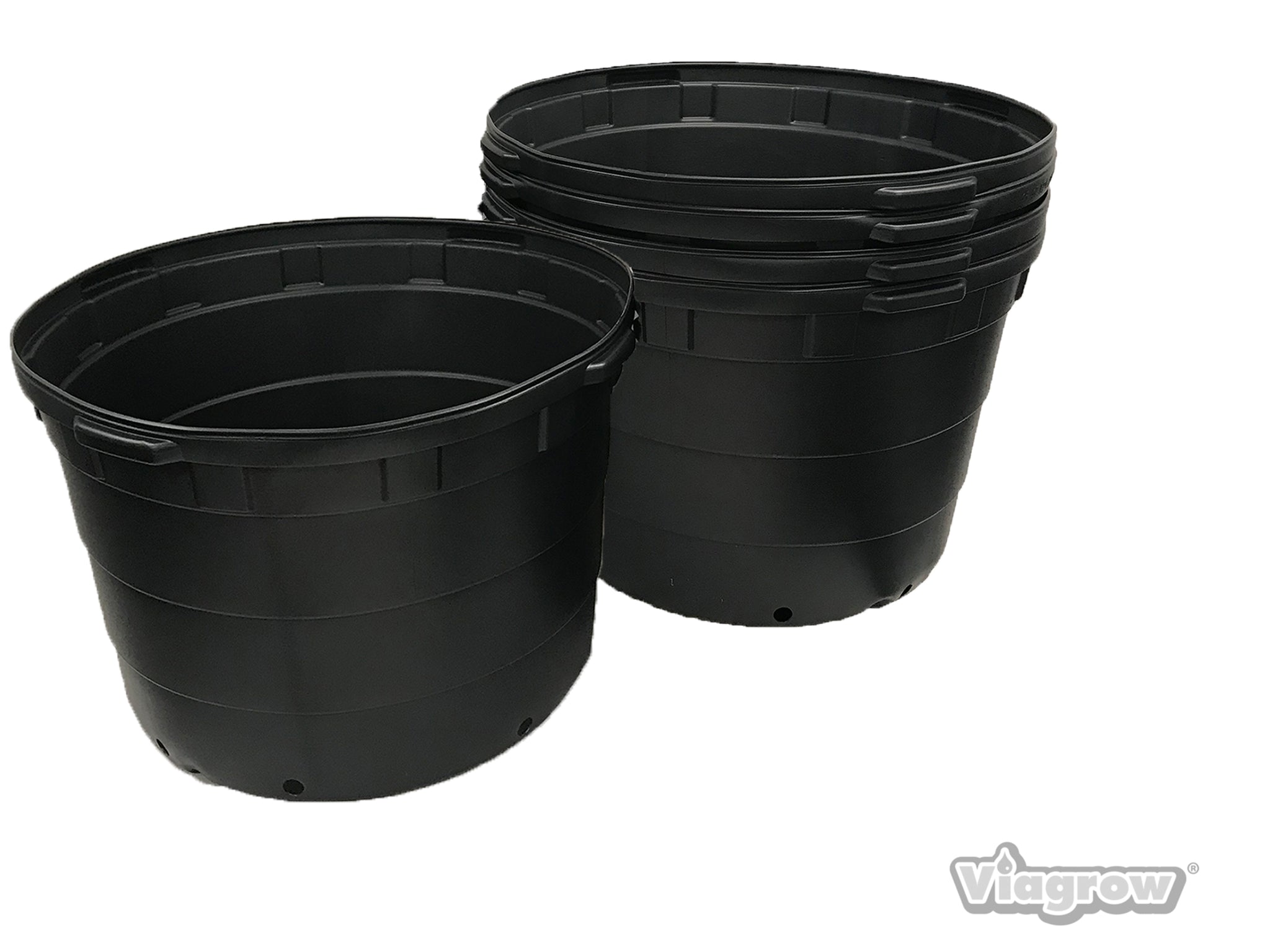 plastic large planter Viagrow 45 gal Round Plastic Plant Pots