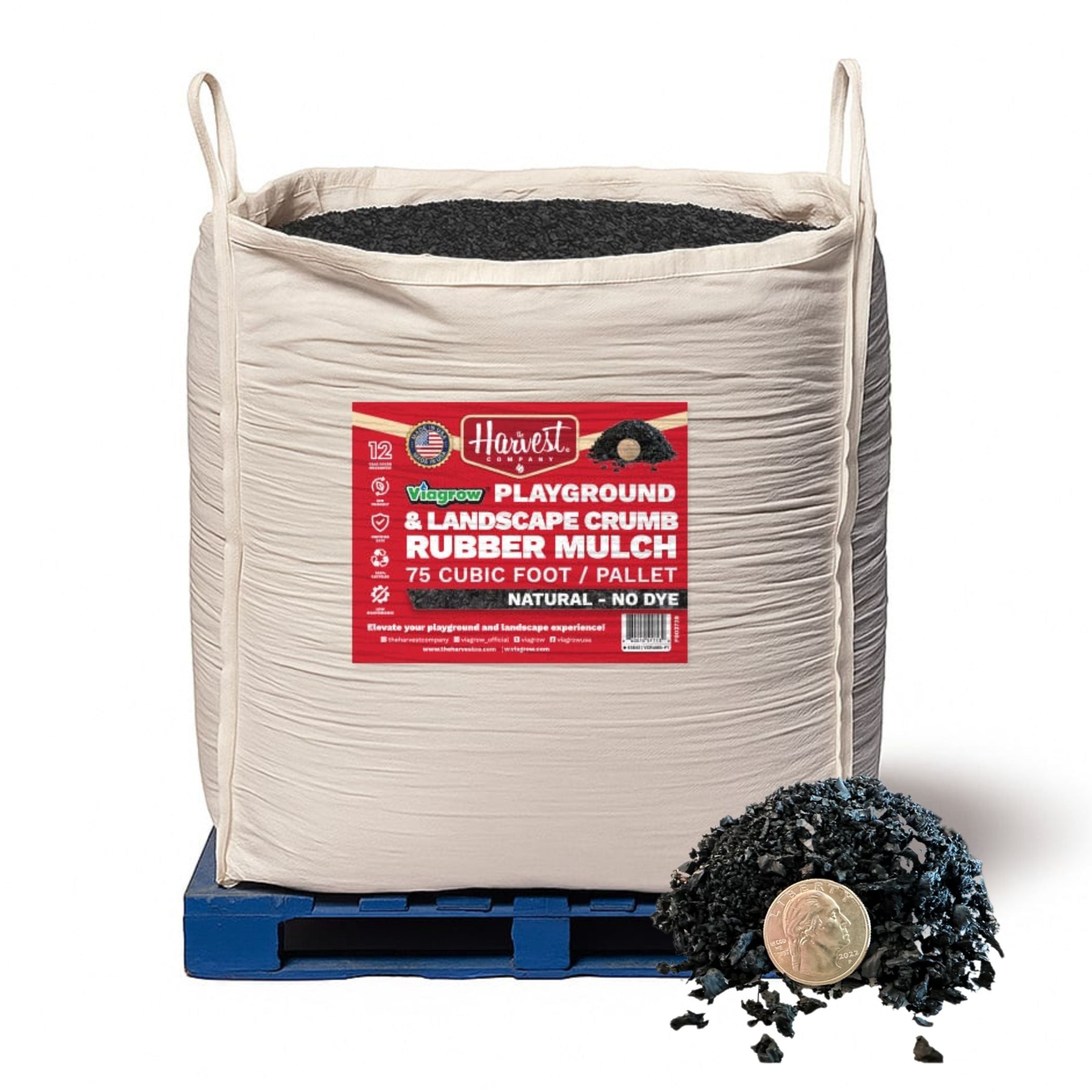 The Harvest Company Black, Crumb Rubber Playground & Landscape Mulch,