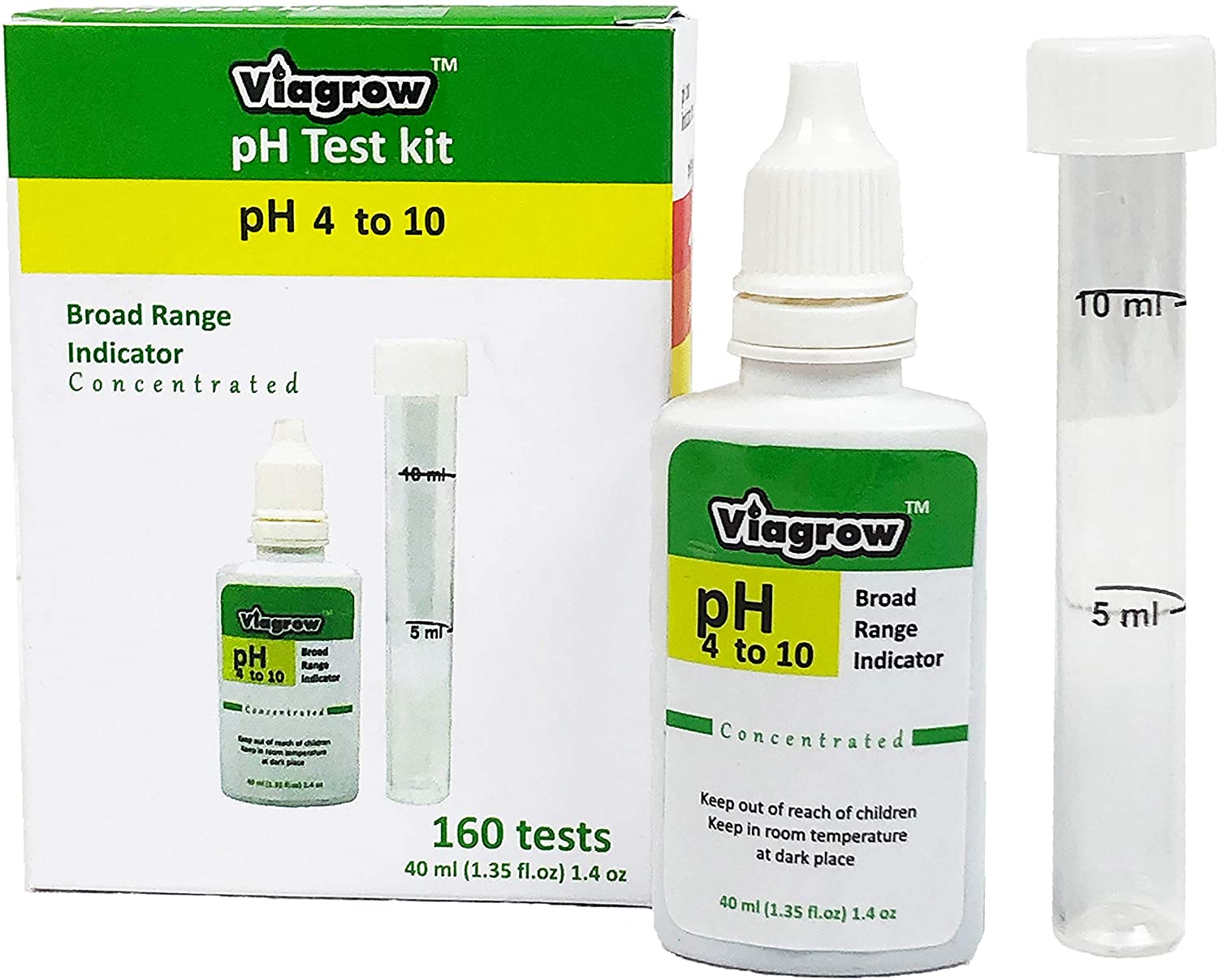 The Harvest Company pH Kit 1.4 oz. Organic Nutrient Solution Tester Concentrate Application with Dropper and Testing Vial 48-Case