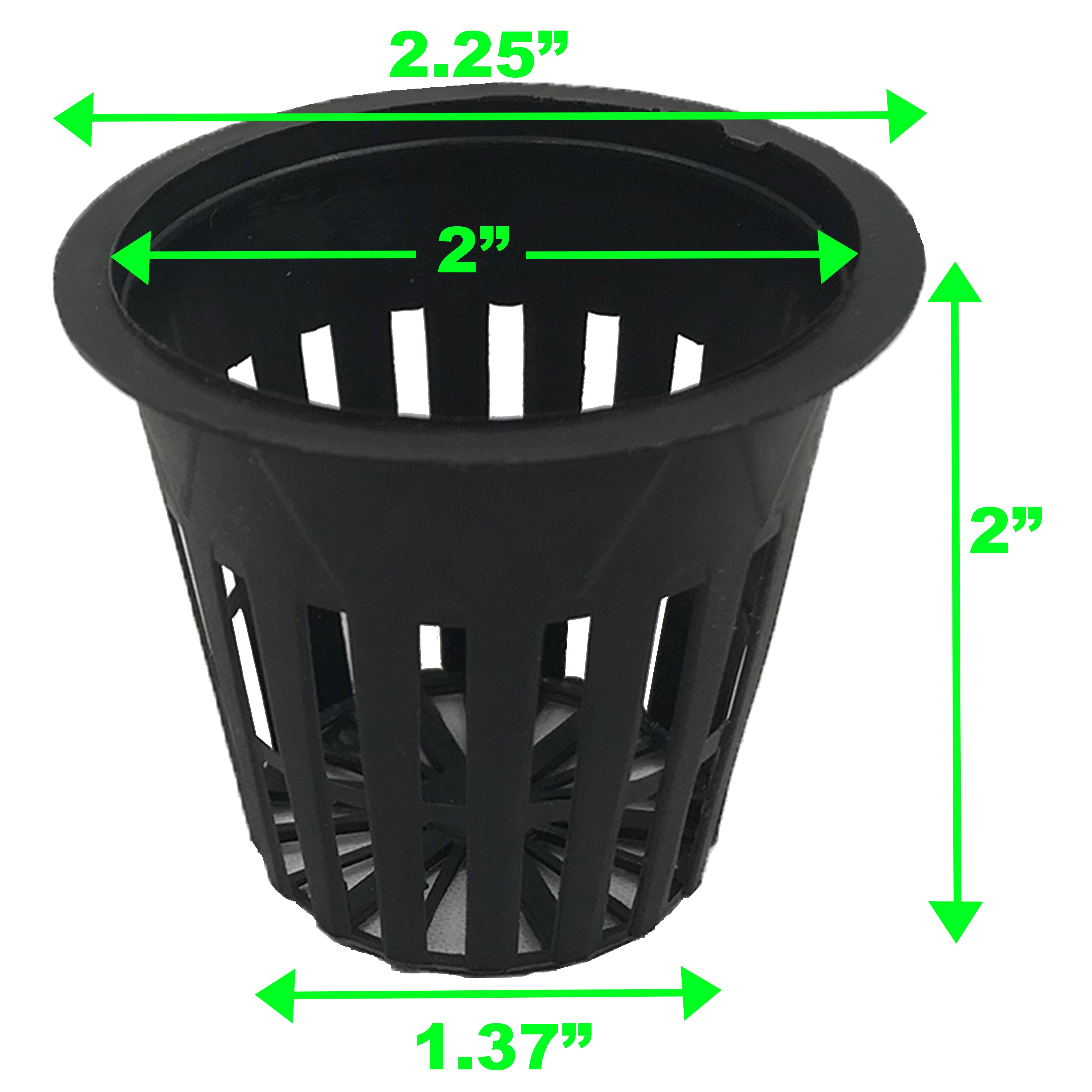 The Harvest Company Slotted Black Plastic Net Pots for Hydroponics and Soil Root Aeration and Drainage (Case)