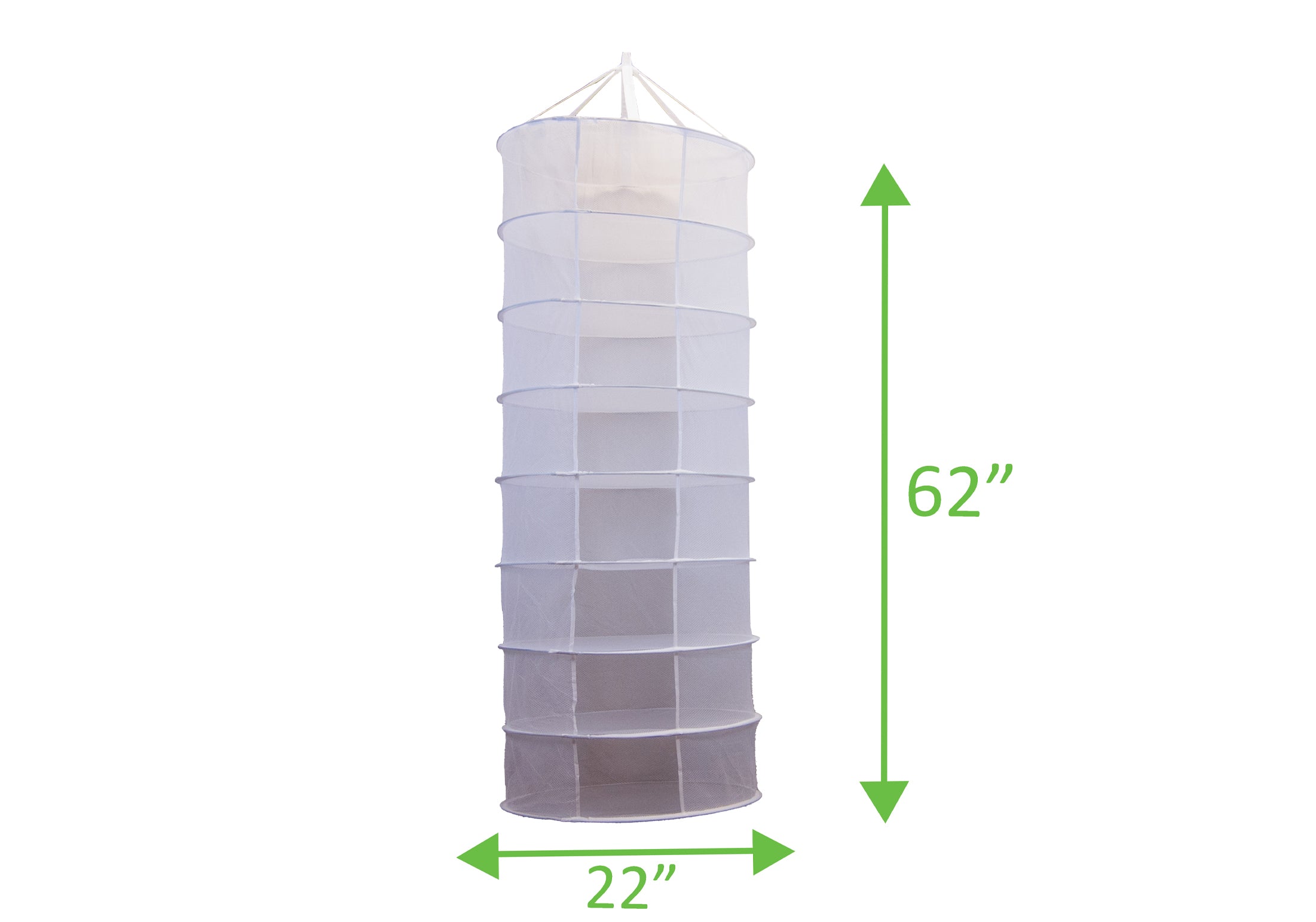 Viagrow 2FT. x 5FT. Dry Net Hanging Herb Drying Rack, 8 Layer, White (VDRY100)
