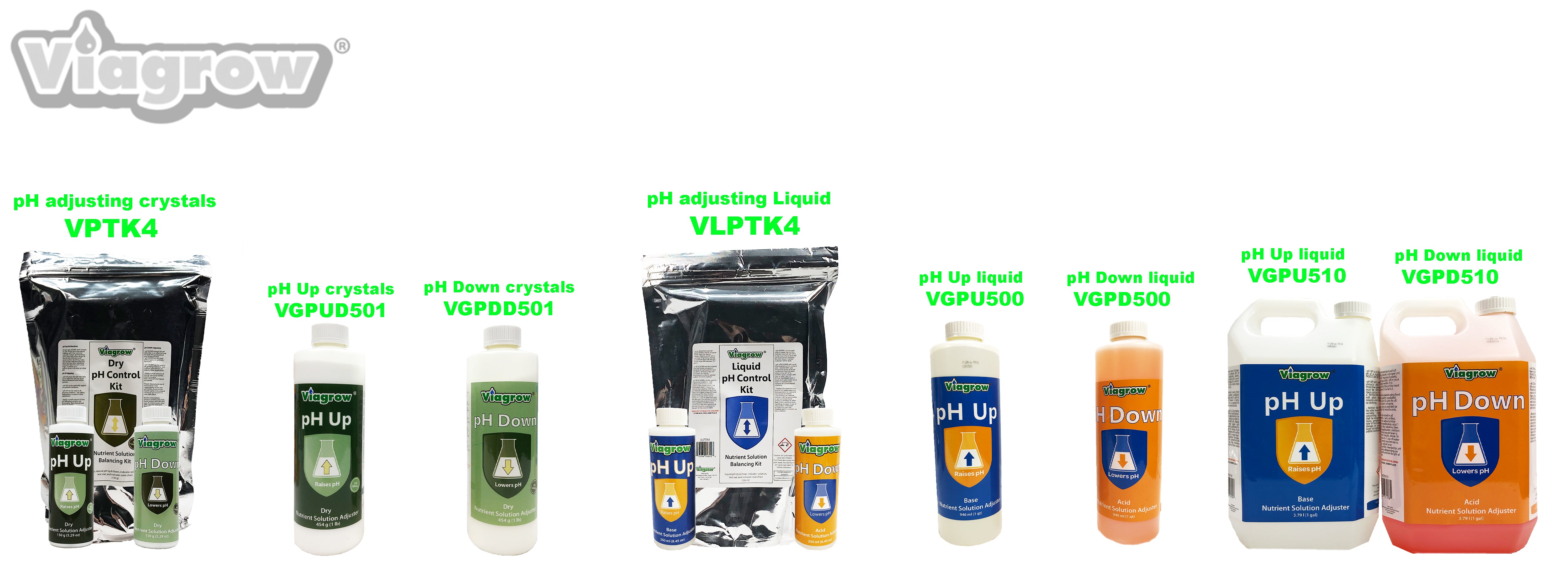 Viagrow pH Control Kit 8 oz. Organic Nutrient Solution Adjuster Concentrate Plant pH Up and Down with Testing Kit