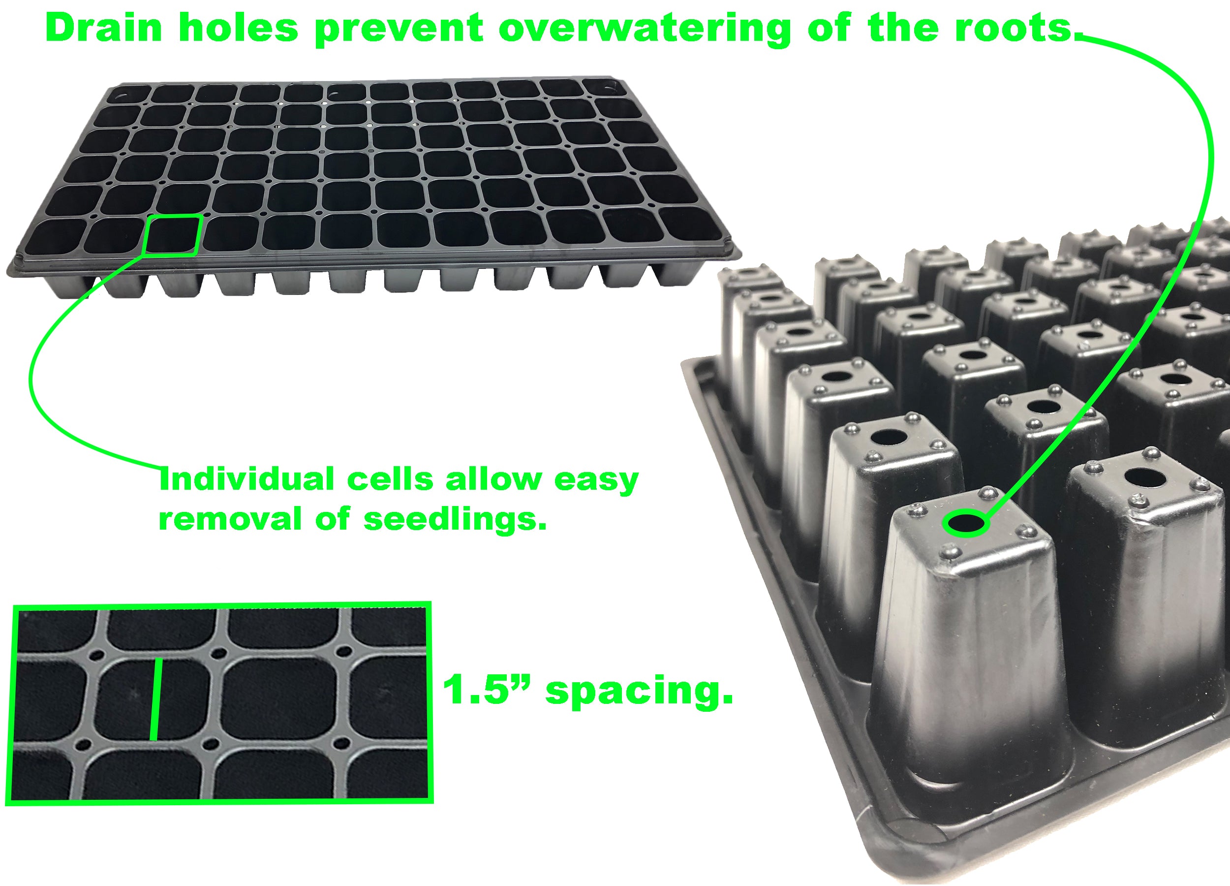 Viagrow Extra-Strength 10 in. x 20 in. Seed Starter Propagation Kit with 7 in. Tall Dome, , 72-Cell Insert and Standard Flat Tray, and Seed Starter Plugs (Packs)