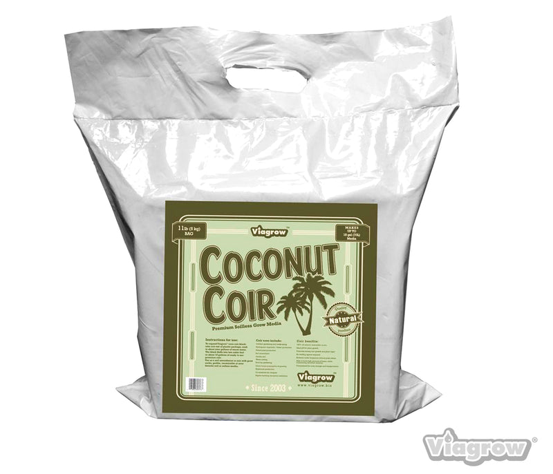 Viagrow 5 kg (11 lb.) OMRI Organic Compressed Coconut Coir Premium Grow Media