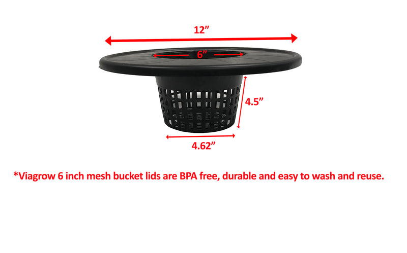 Viagrow 6 in. Mesh Pot Bucket Lid Insert