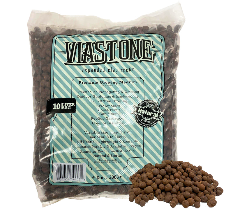 Viastone 10L Expanded Clay Pebbles Round Grow Rocks Hydroponic Growing Medium