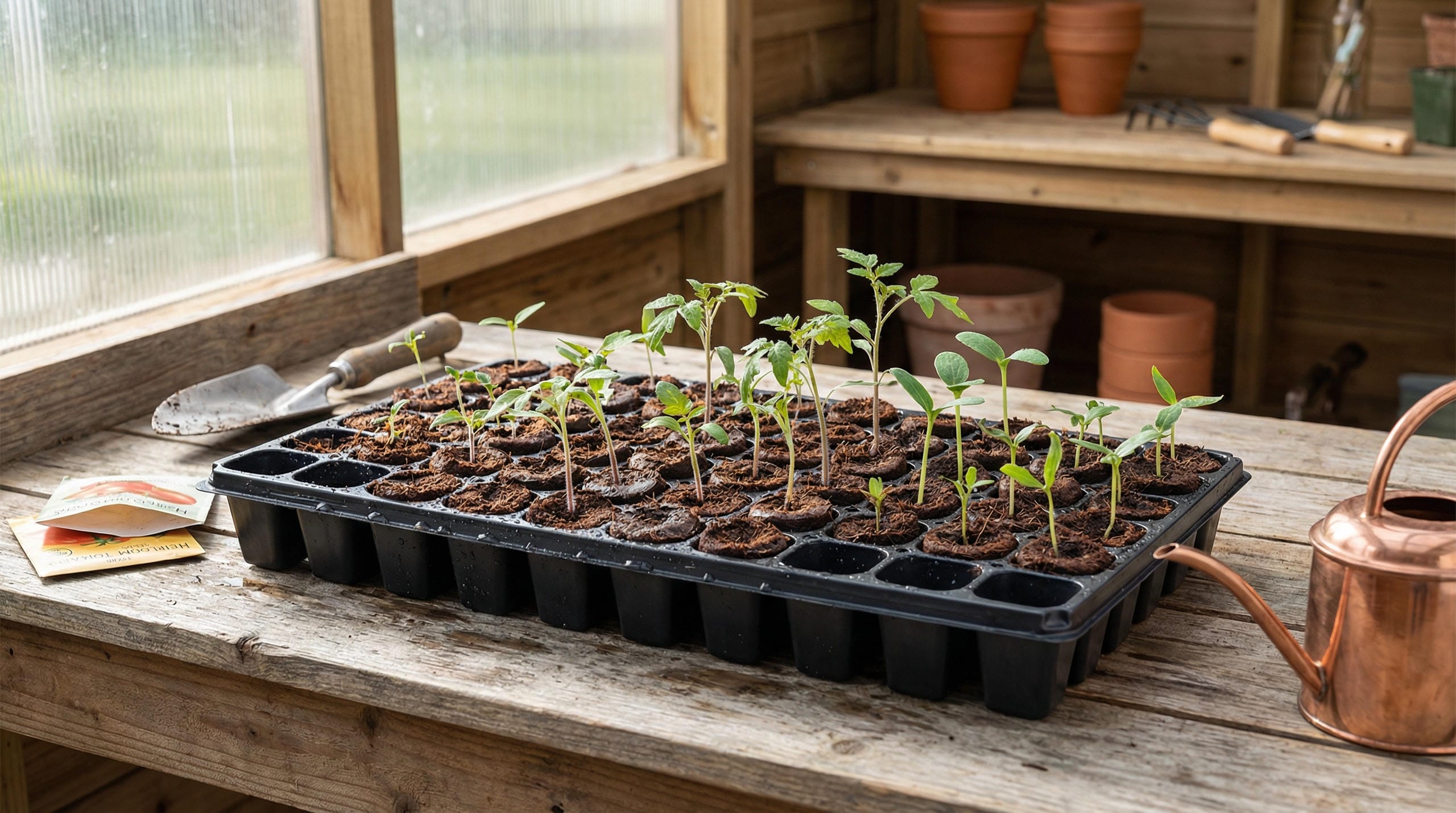 Germination and Propagation with seedlings in tray