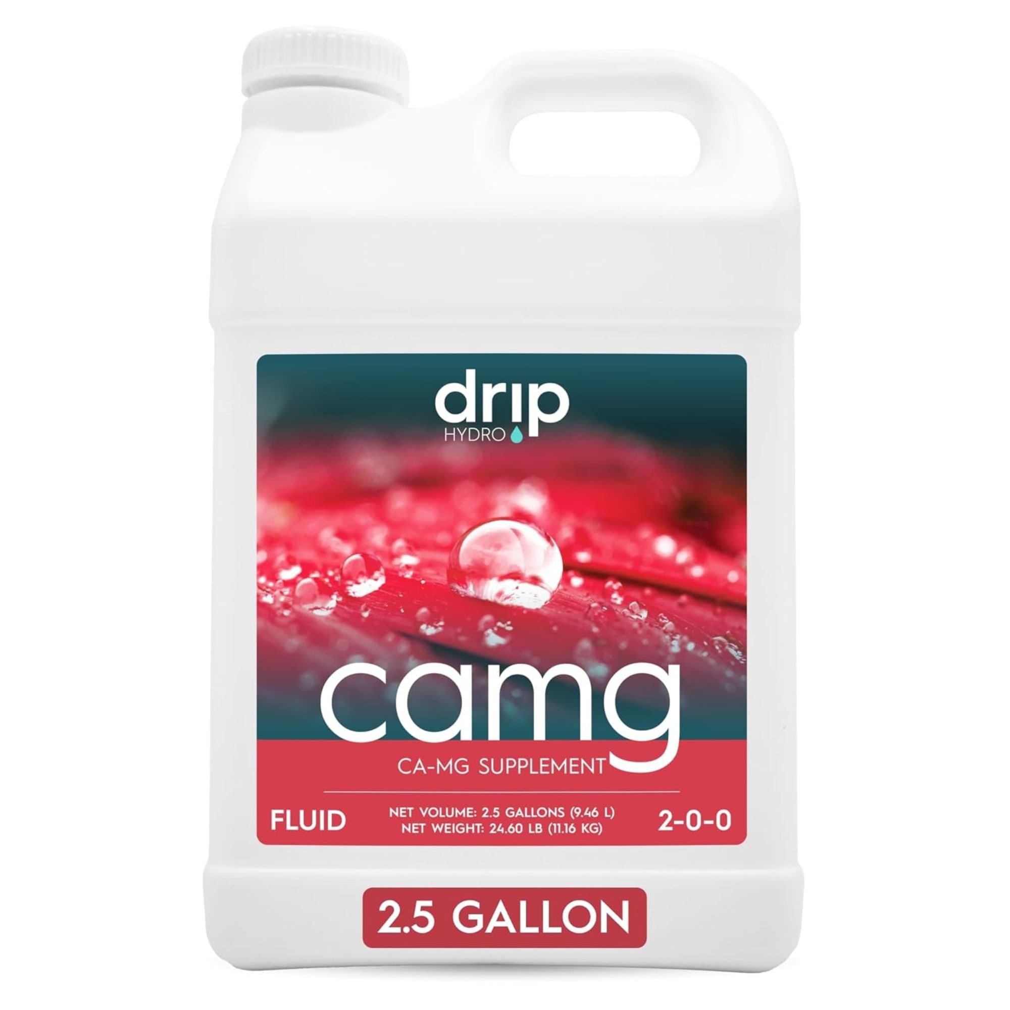 Drip Hydro CaMg Calcium & Magnesium Supplement Liquid Plant Fertilizer Fruiting & Flowering Plants 2-0-0
