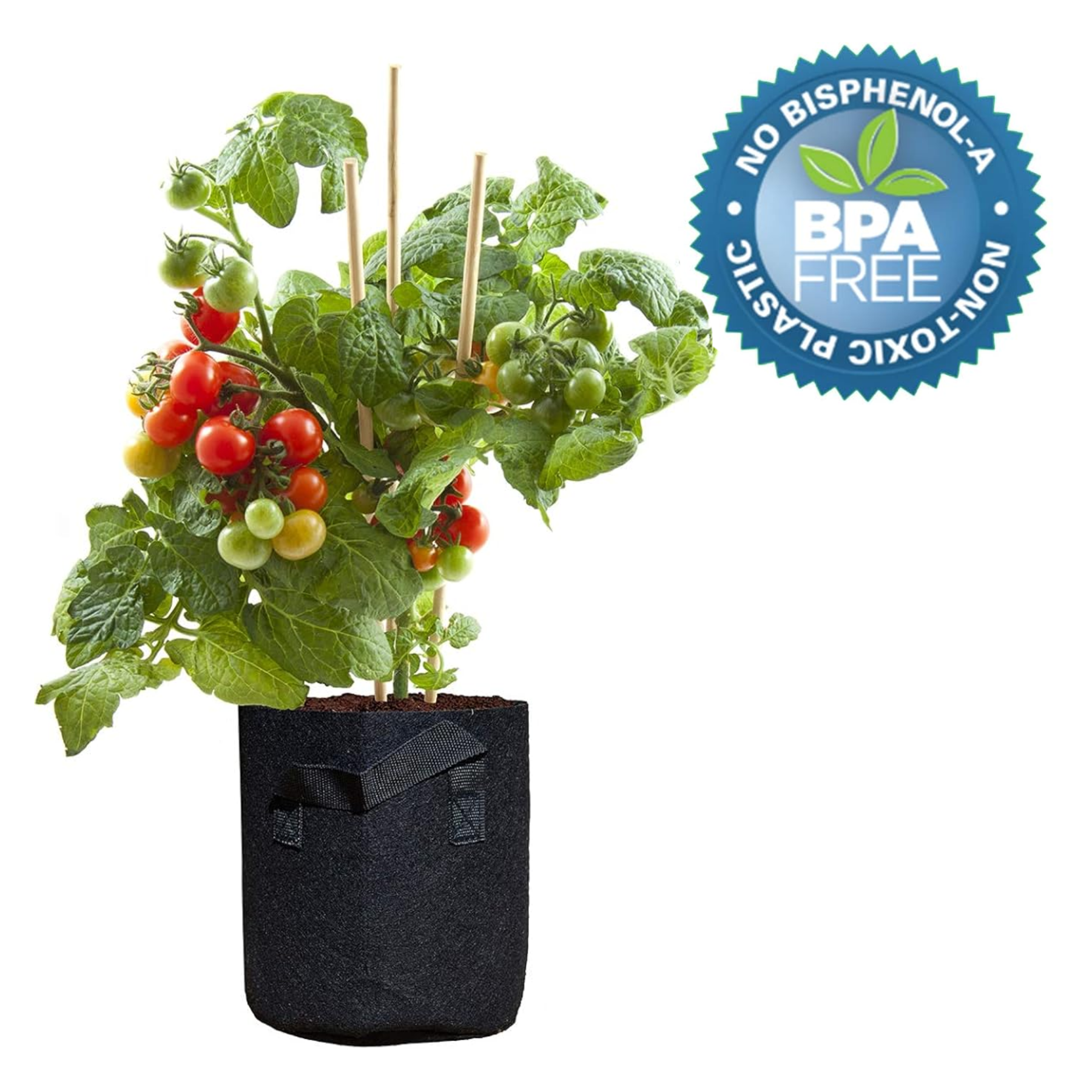 50% OFF at Check Out: The Harvest Company Fabric Aeration Grow Bags Black Polypropylene Round Indoor/Outdoor Planter with Handles (Packs)