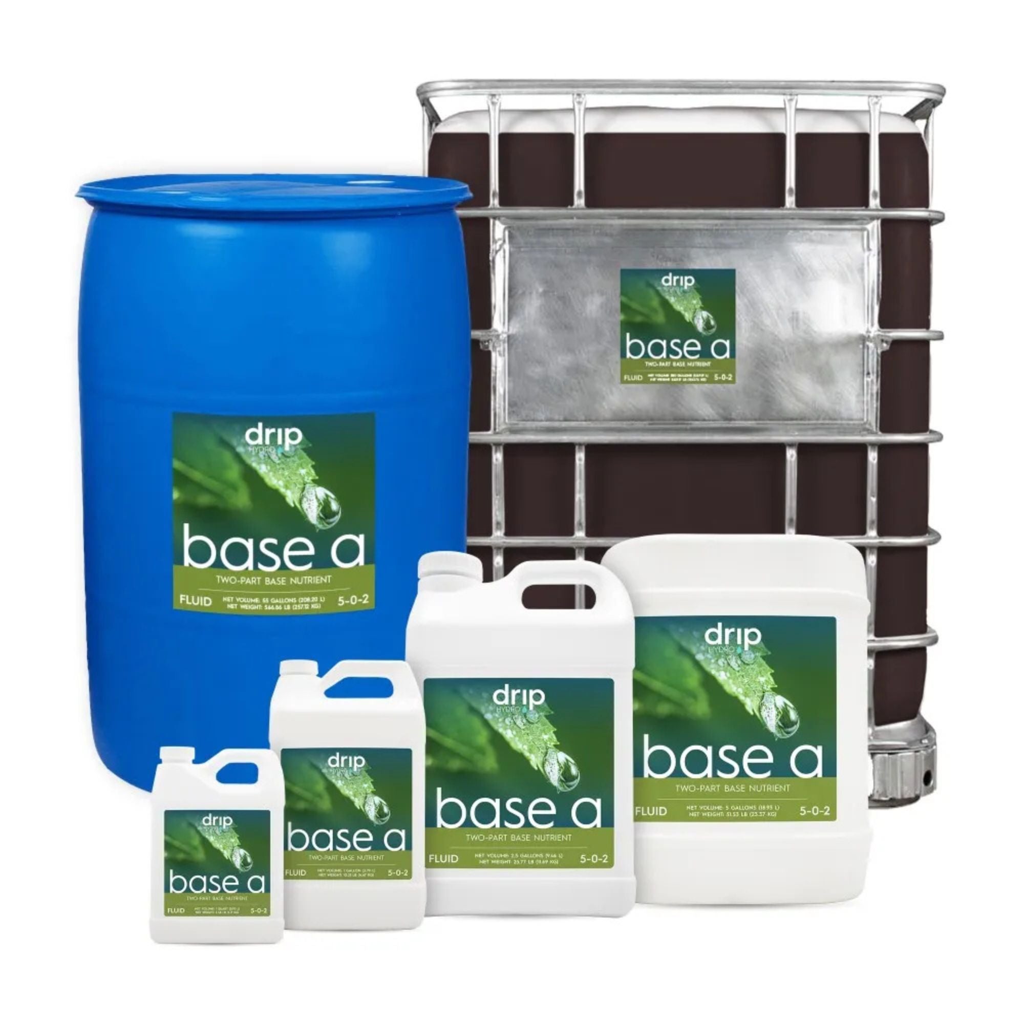 Drip Hydro Base A Two-Part Nutrient Solution Liquid Plant Fertilizer Fruiting & Flowering Plants 4-0-2