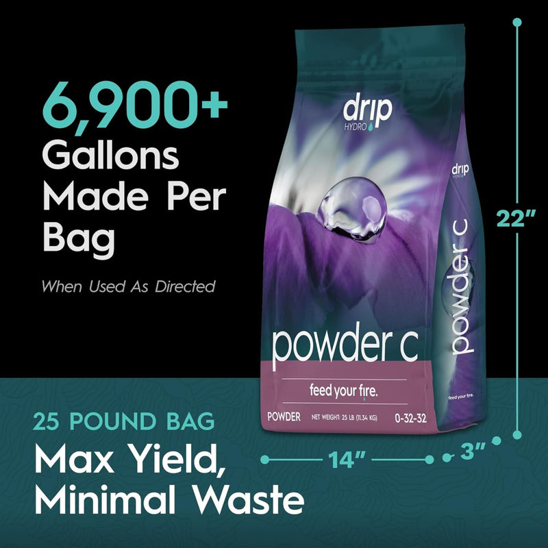 Drip Hydro 25 lb. (11.34 kg) Powder C High PK Formula Fruiting & Flowering Plants Dry Plant Fertilizer 0-32-32
