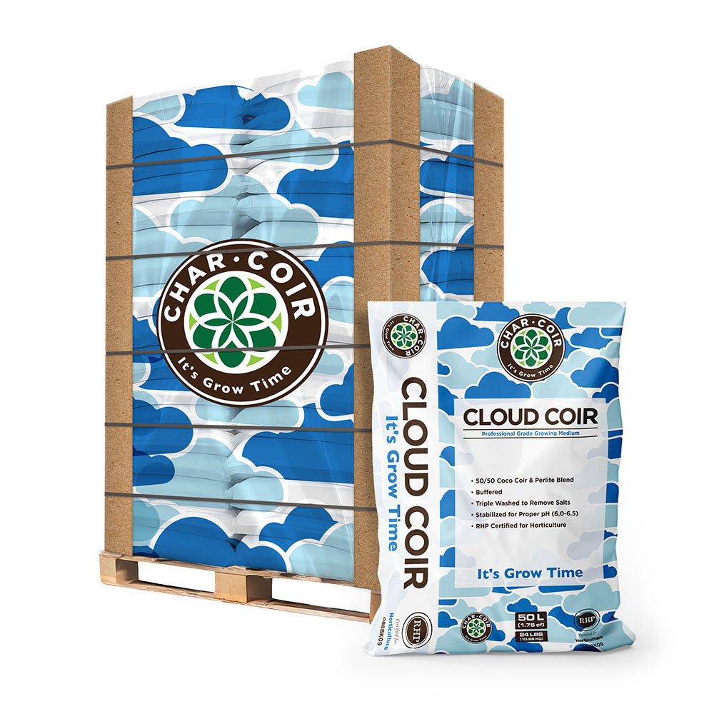 Char Coir - Cloud Coir - 50/50 Coco + Perlite Blend, 100% RHP Certified, 50 Liters, 1.75 Cu Ft