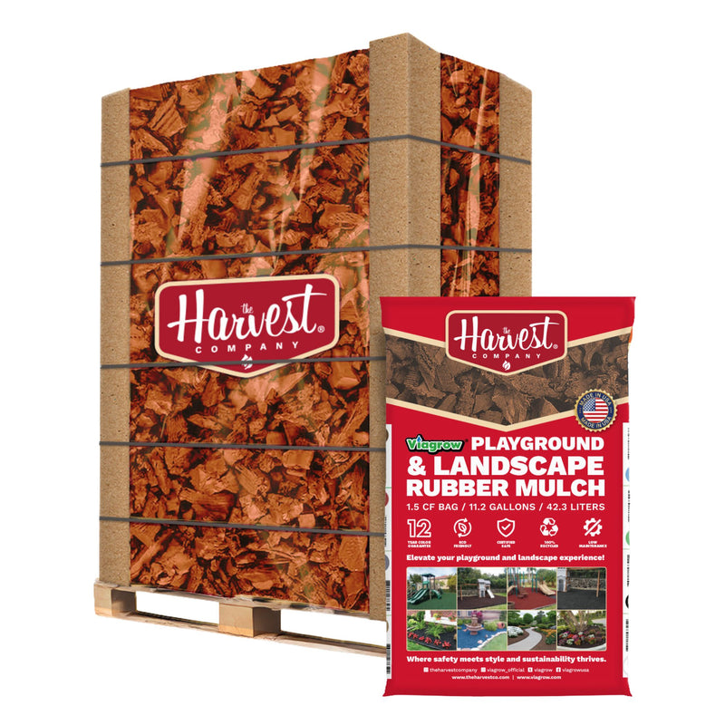 The Harvest Company Cypress Rubber Playground & Landscape Mulch, 75 cf pallet / 50 bags 1.5cf each / 2.77 Cubic Yards / 2000lbs (VCypressRM-PT)