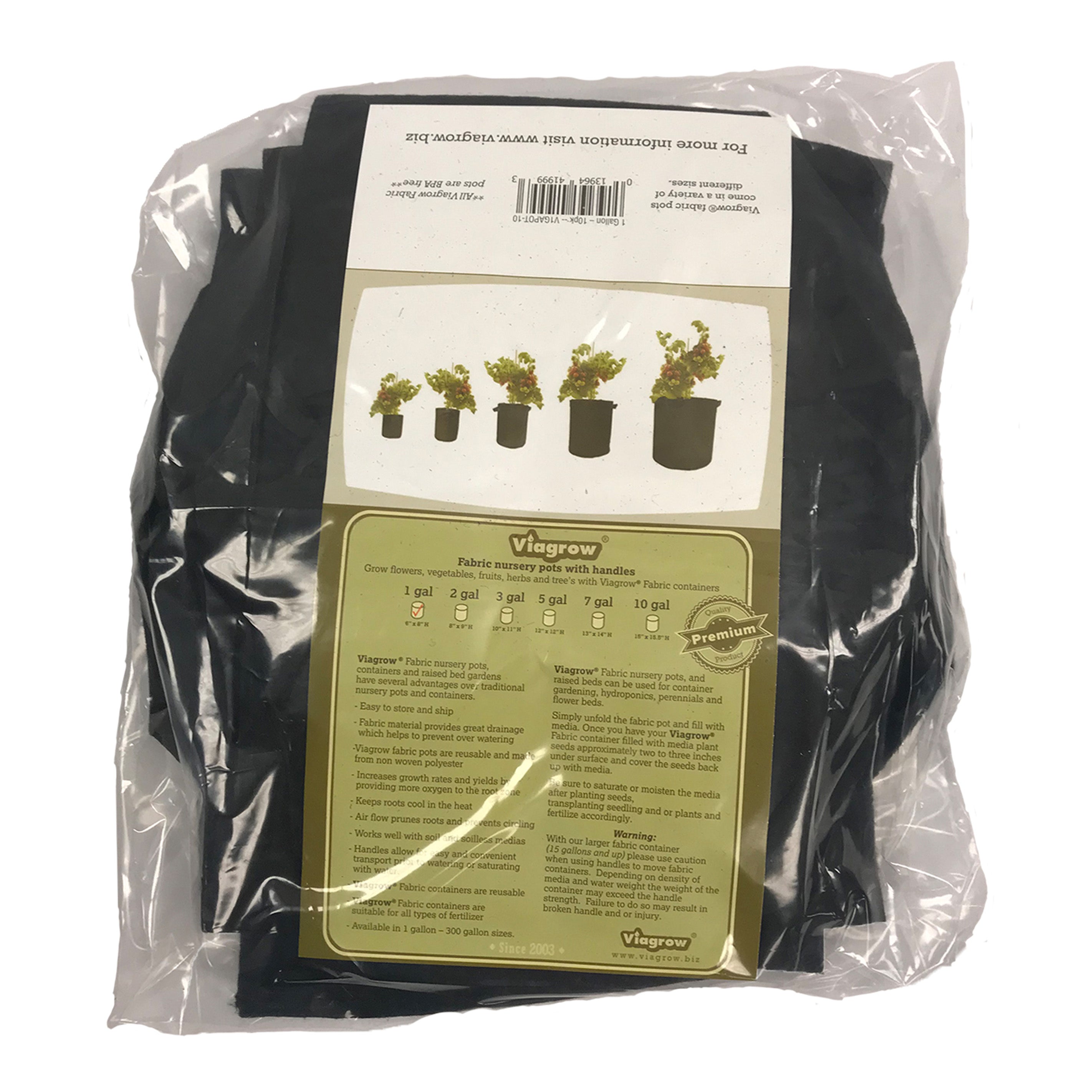 50% OFF at Check Out: The Harvest Company Fabric Aeration Grow Bags Black Polypropylene Round Indoor/Outdoor Planter with Handles (Packs)