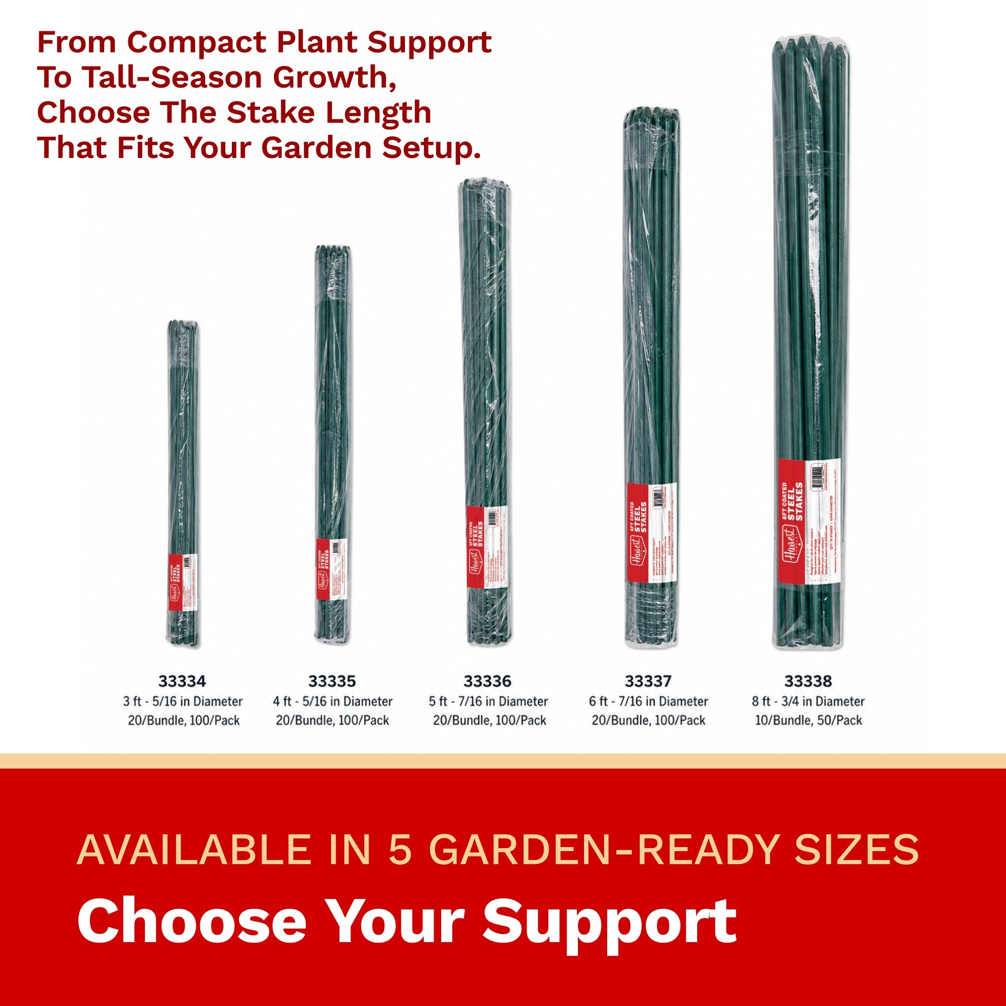 The Harvest Company Coated Steel Stakes 5/16" Diameter (Bundles)