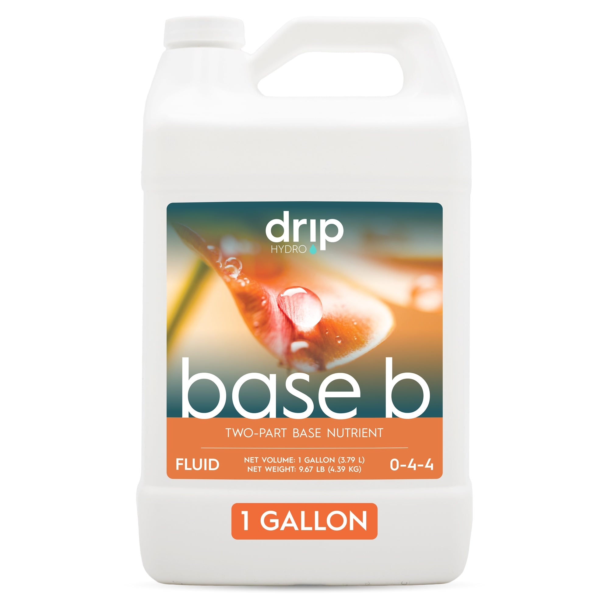 Drip Hydro Base B Two-Part Nutrient Solution Liquid Plant Fertilizer Fruiting & Flowering Plants 0-4-4