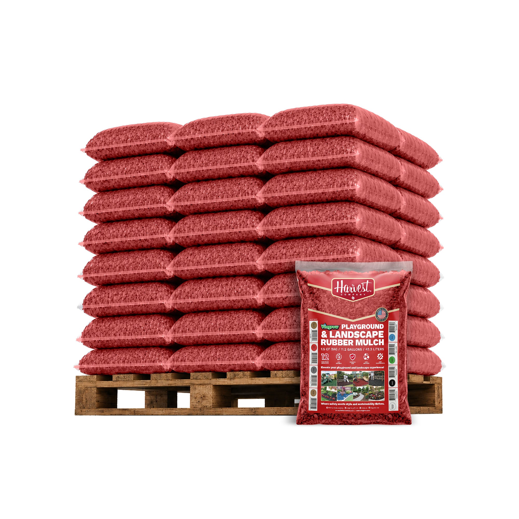 The Harvest Company Red Wood Rubber Playground and Landscape Mulch, 1.5 cu. ft. Bag (11.2 gal / 42.3 L)