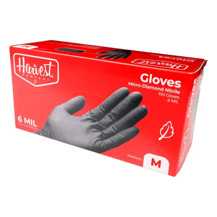 Box of Harvest gloves with a red label on a white background