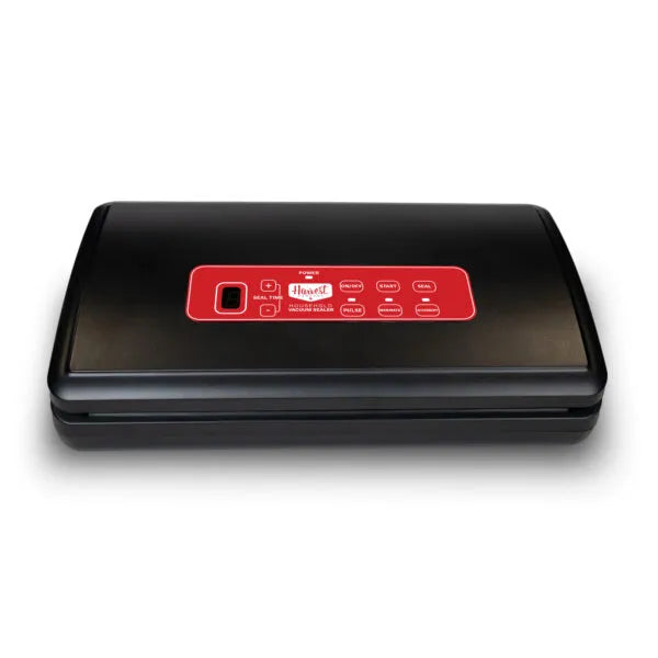 Black and red electronic device on a white background