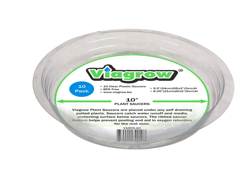 The Harvest Company Clear Plastic Round Saucer Waterproof Indoor/Outdoor Tray for Planters and Pots (Pack)