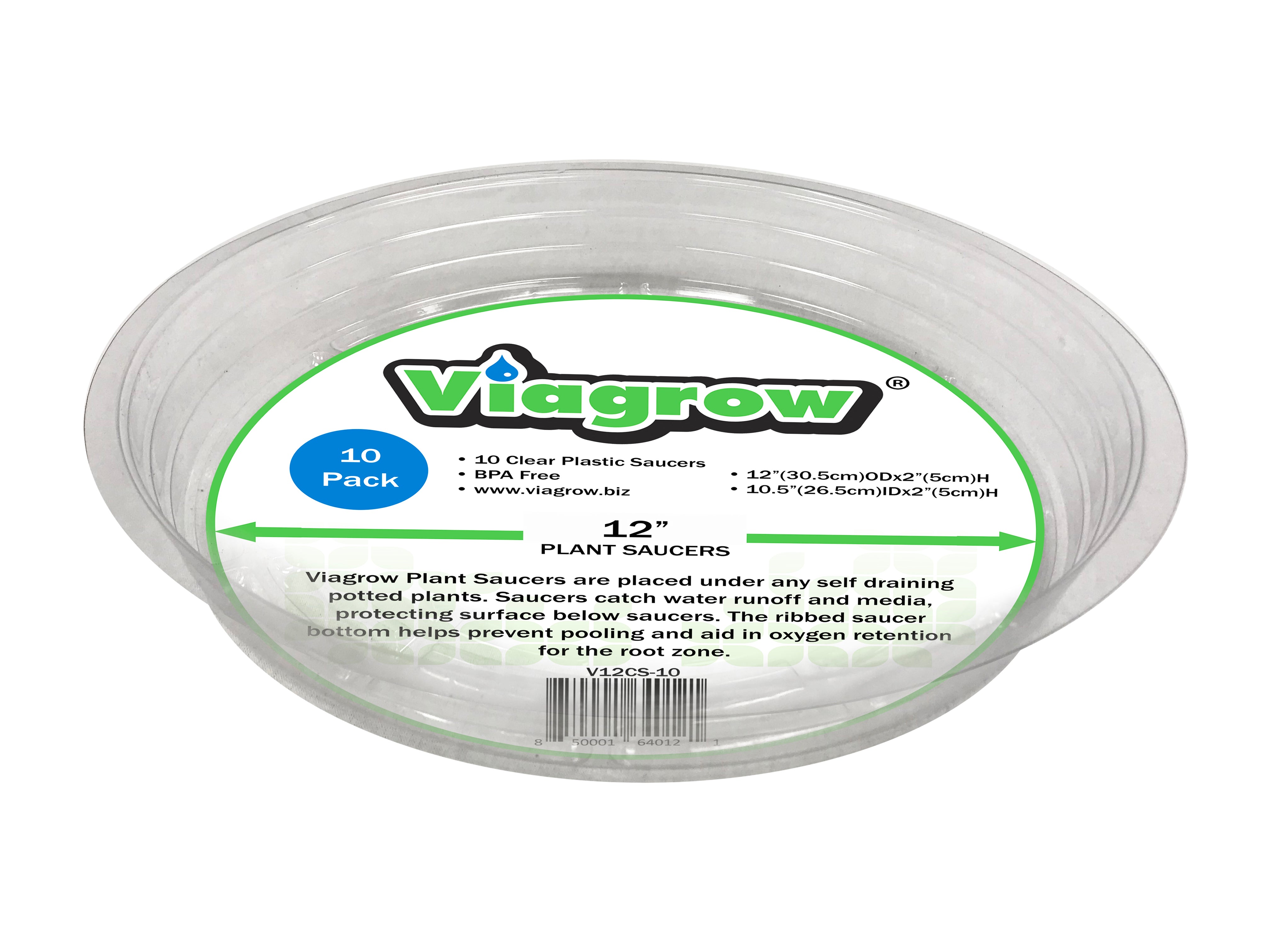 The Harvest Company Clear Plastic Round Saucer Waterproof Indoor/Outdoor Tray for Planters and Pots (Pack)