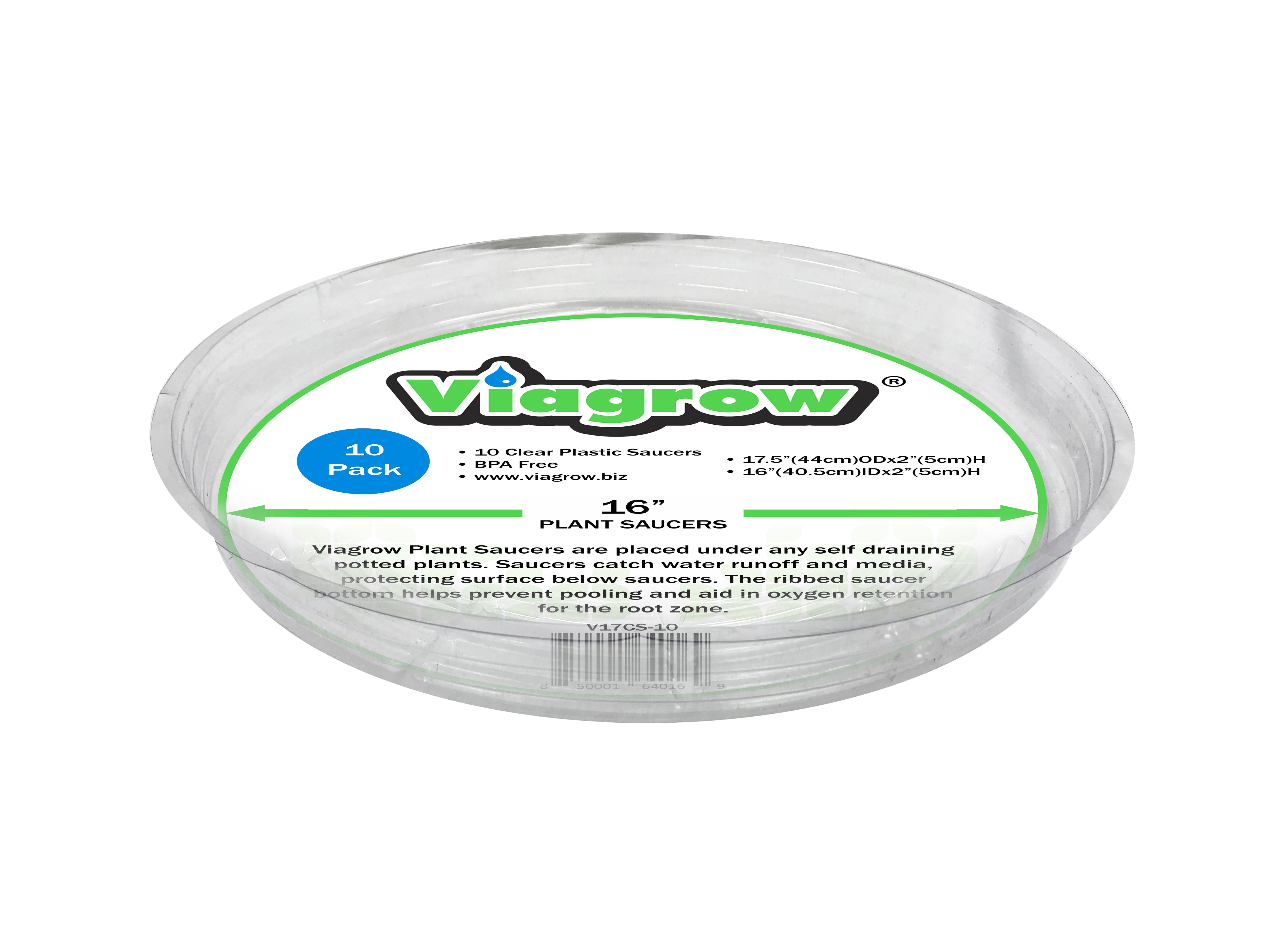 The Harvest Company Clear Plastic Round Saucer Waterproof Indoor/Outdoor Tray for Planters and Pots (Pack)