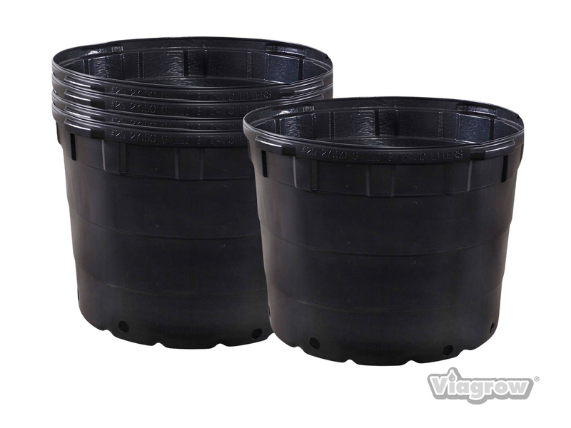The Harvest Company 25 gal. 24 in. L x 24 in. W x 18 in. H Black Indoor/Outdoor Plastic Nursery Pot (Packs)