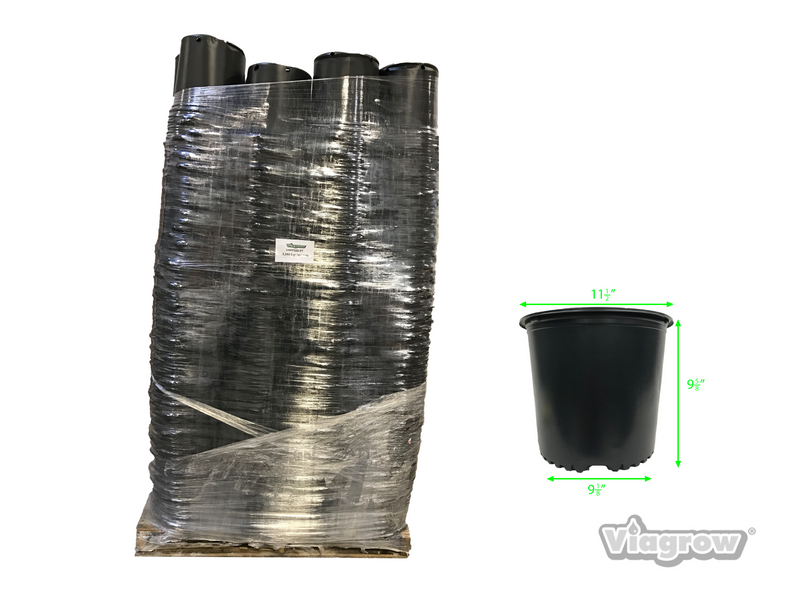 The Harvest Company  3 gal. 11.5 in. L x 9.13 in. W x 9.63 in. H Black Indoor/Outdoor Plastic Nursery Pot 4,320-Pallet (VHPP300-PT)