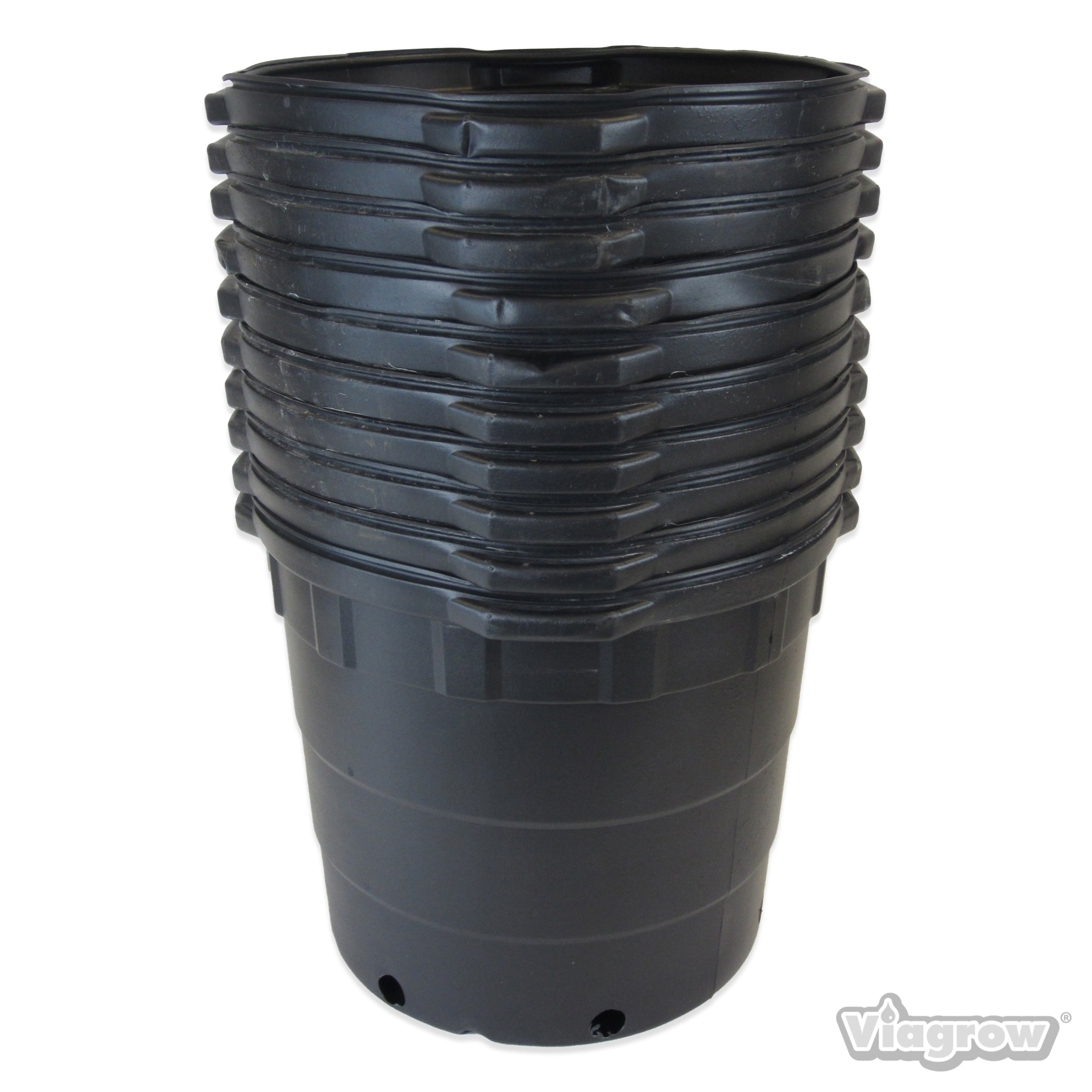 Viagrow 10 gal. Black Indoor/Outdoor Plastic Nursery Pot 
