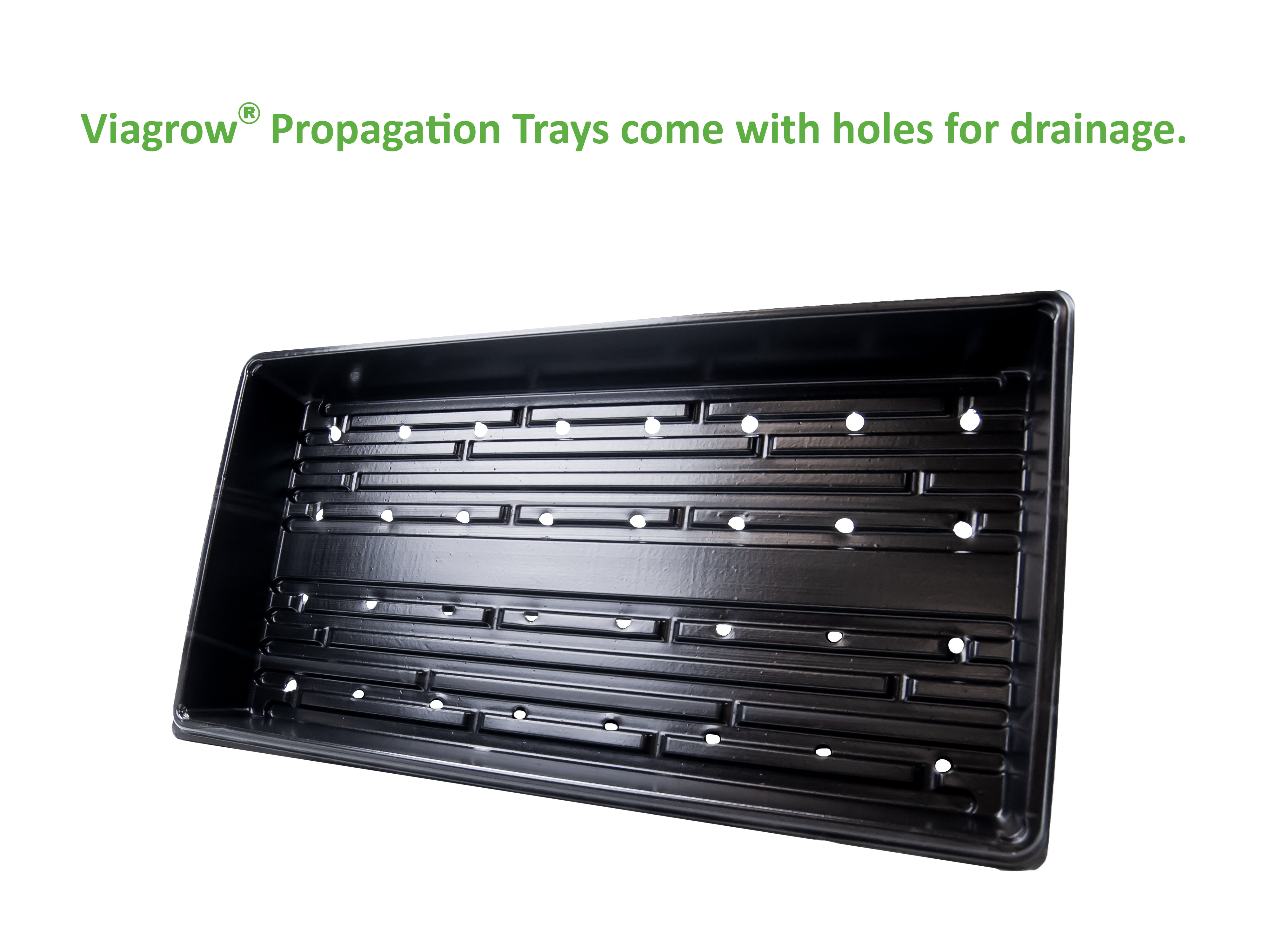 Viagrow 10 in. x 20 in. Propagation Starter Seedling Trays with Holes 