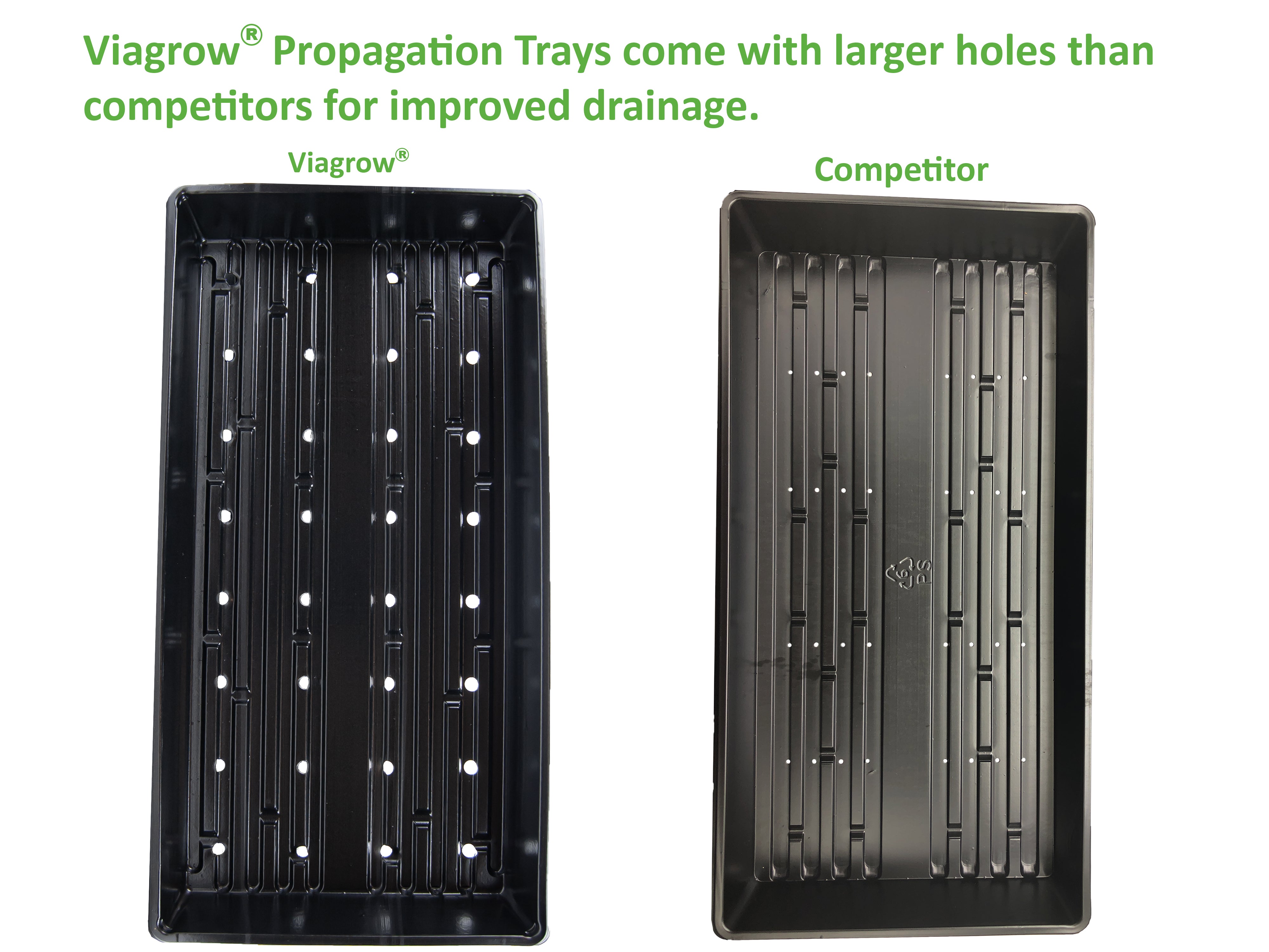 Viagrow 10 in. x 20 in. Propagation Starter Seedling Trays with Holes 