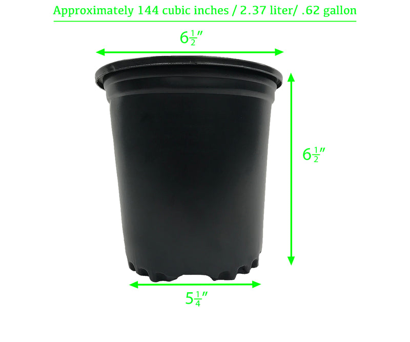 Viagrow 1/2 gal. Black Indoor/Outdoor Plastic Nursery Pot 