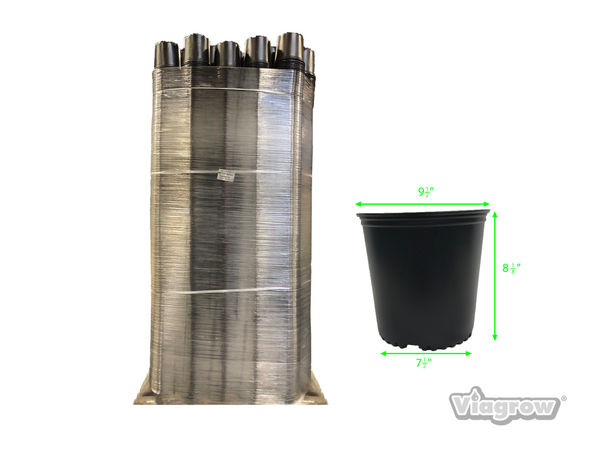 2 litre plant pot dimensions Viagrow 2 Gal. Plastic Nursery Pots, Pallet of 6,440, Black